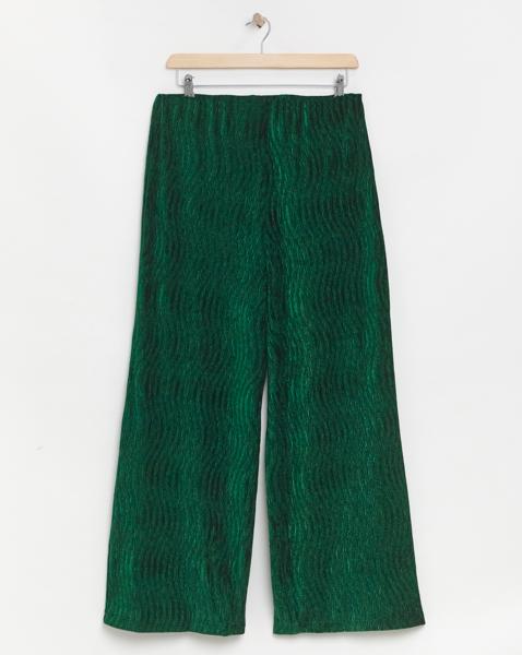 Velvet Crinkle Wide Leg Trousers