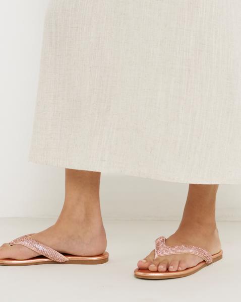 Flat Toe Post Sandals Extra Wide Fit
