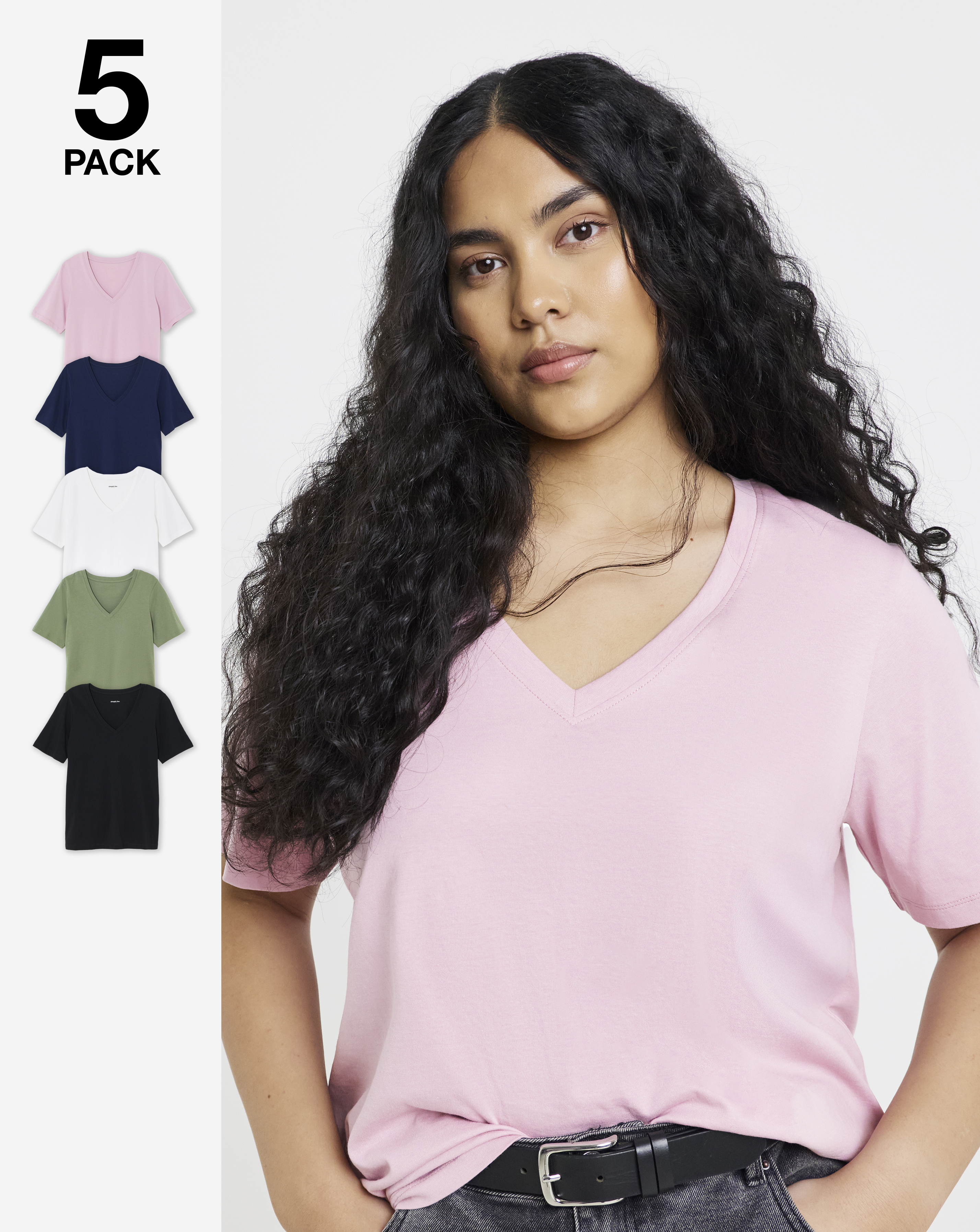 5 Pack V Neck T-Shirts