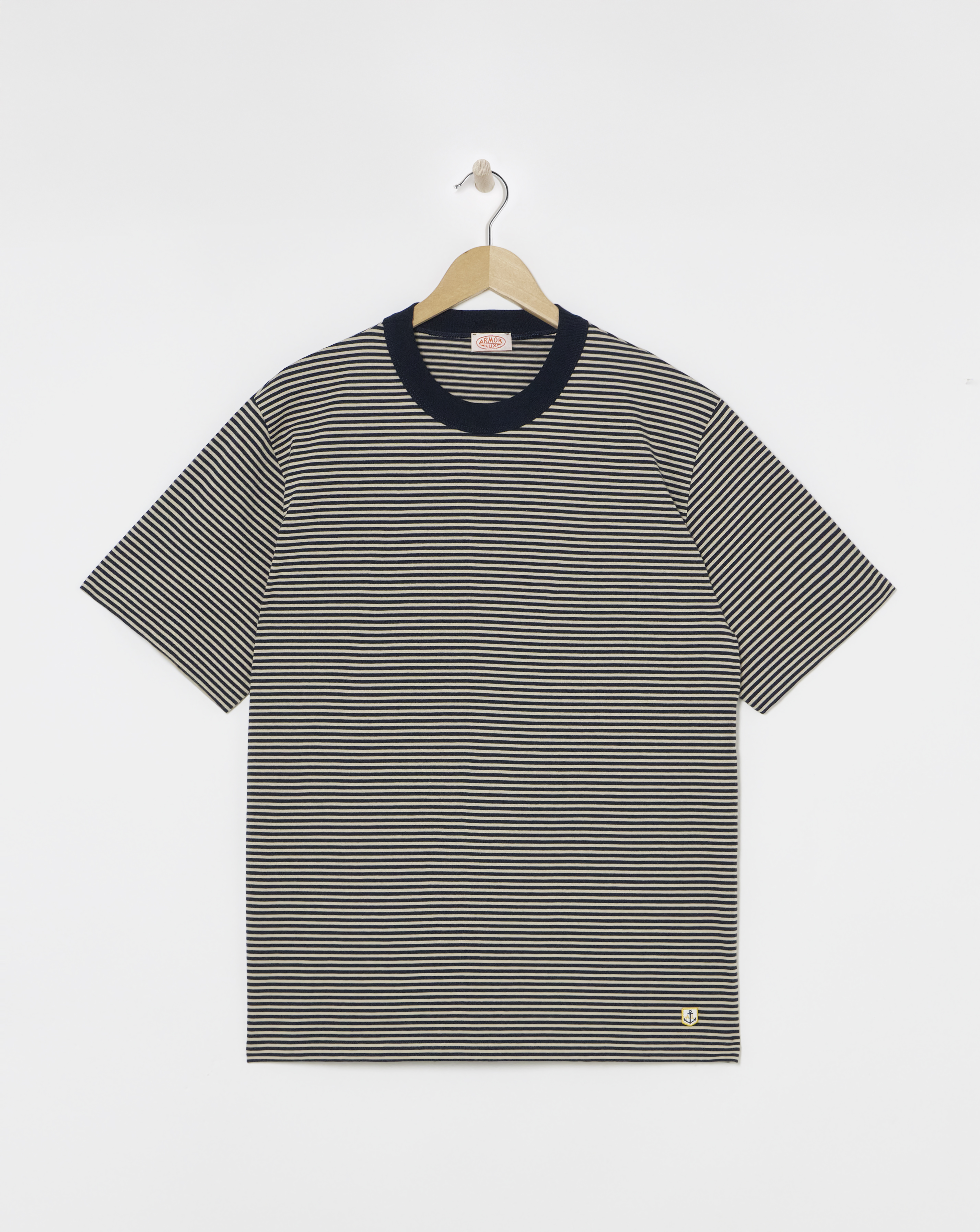 Armor Lux Hertiage Stripe T-Shirt Navy/Sand - Size2XL