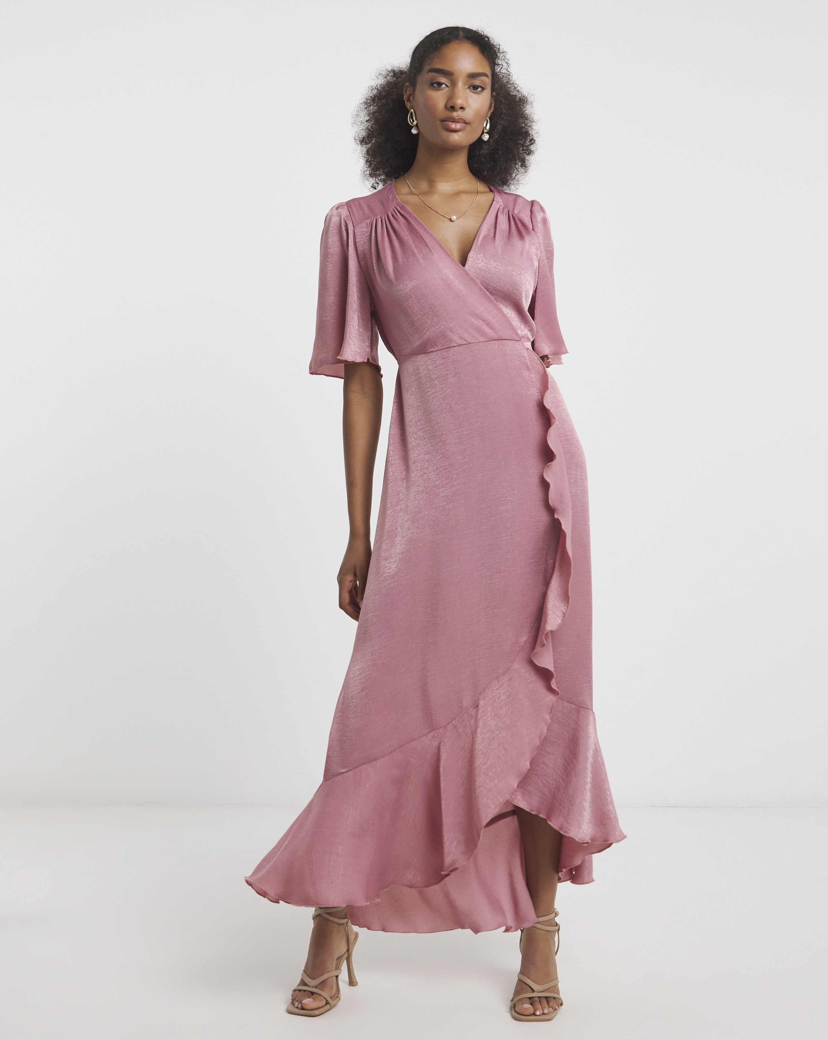 Flounce London Satin Maxi Dress