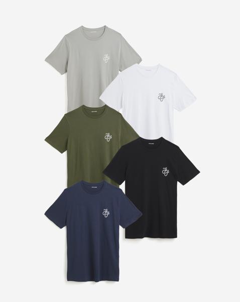 Jack & Jones JJ Logo T-Shirt 5 Pack