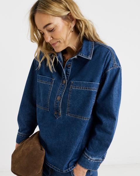 Denim Polo Shirt