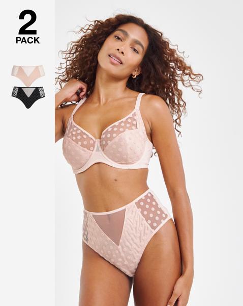 2 Pack Hannah Everyday Spot Mesh Briefs