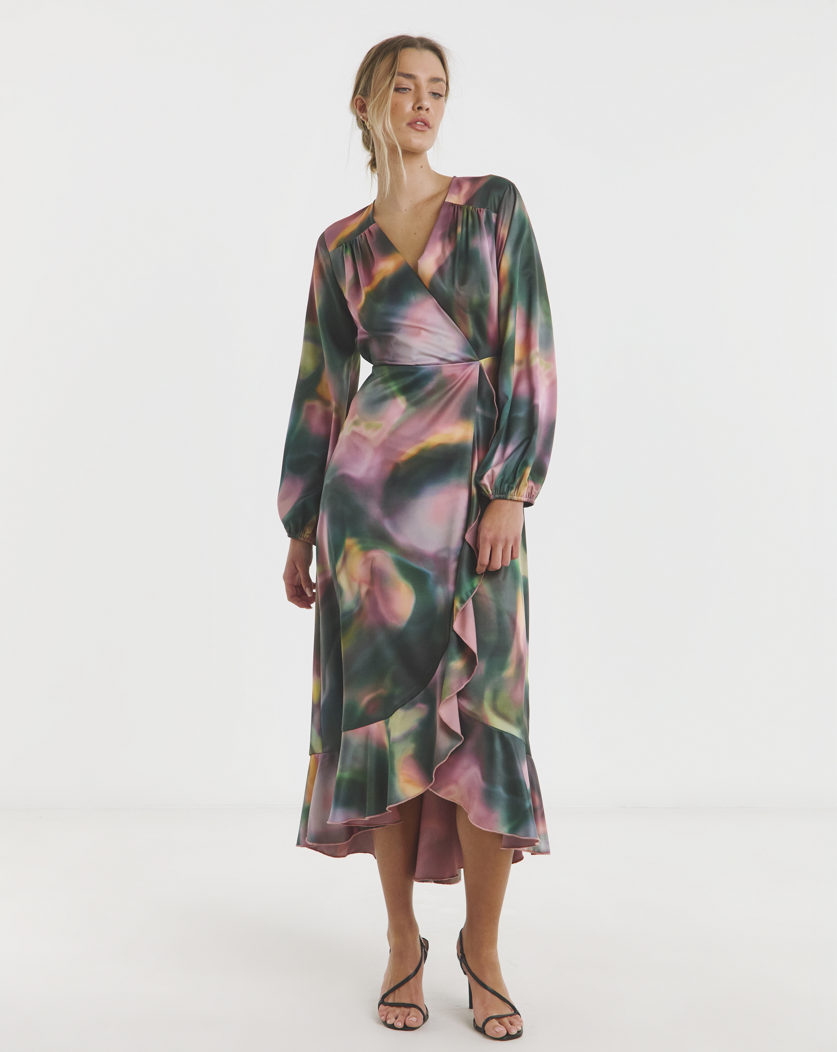 Flounce London Wrap Midaxi Dress