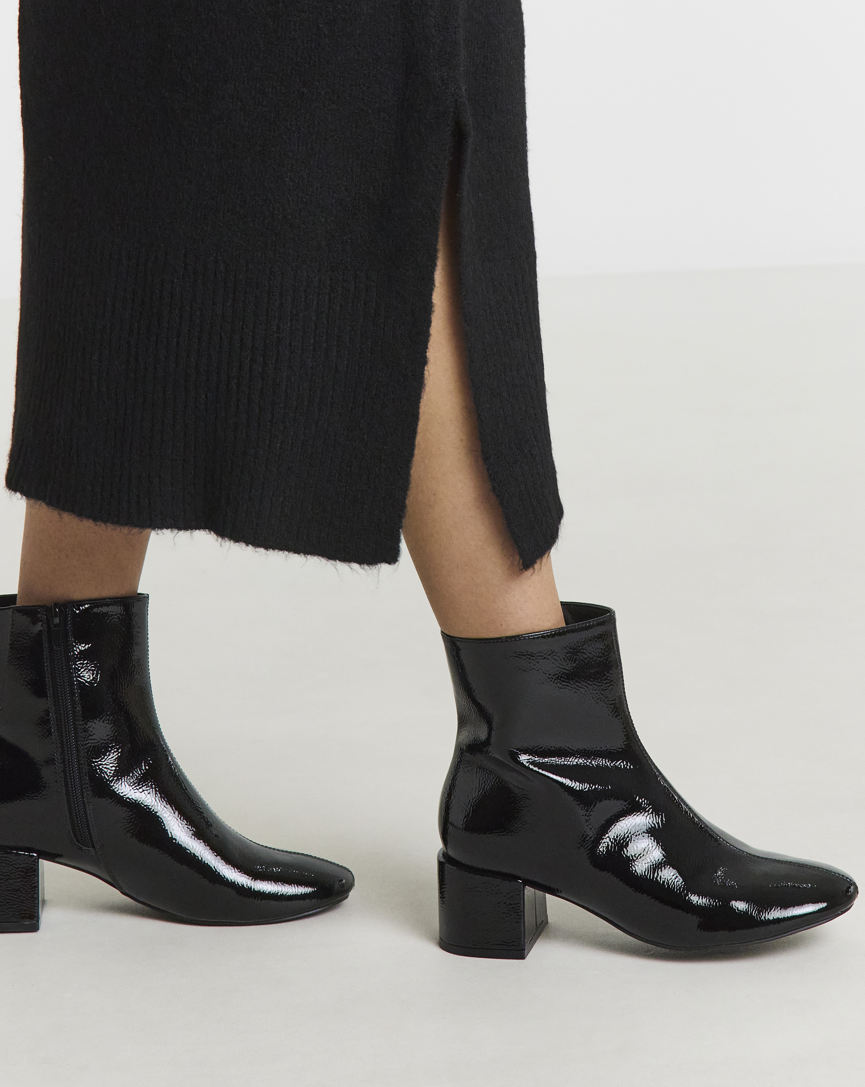 Low Block Heel Ankle Boot Extra Wide