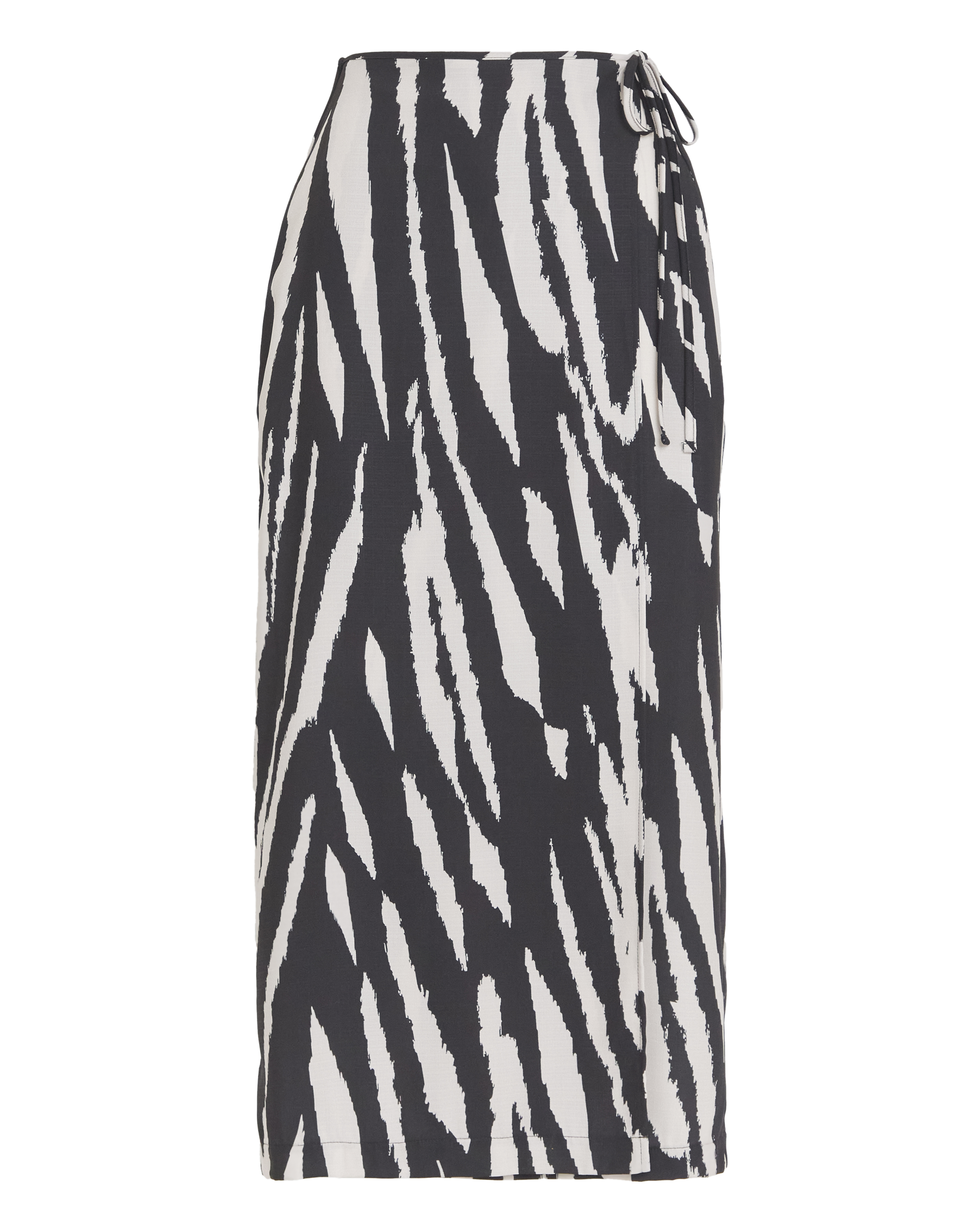 Mono Print Wrap Midi Skirt