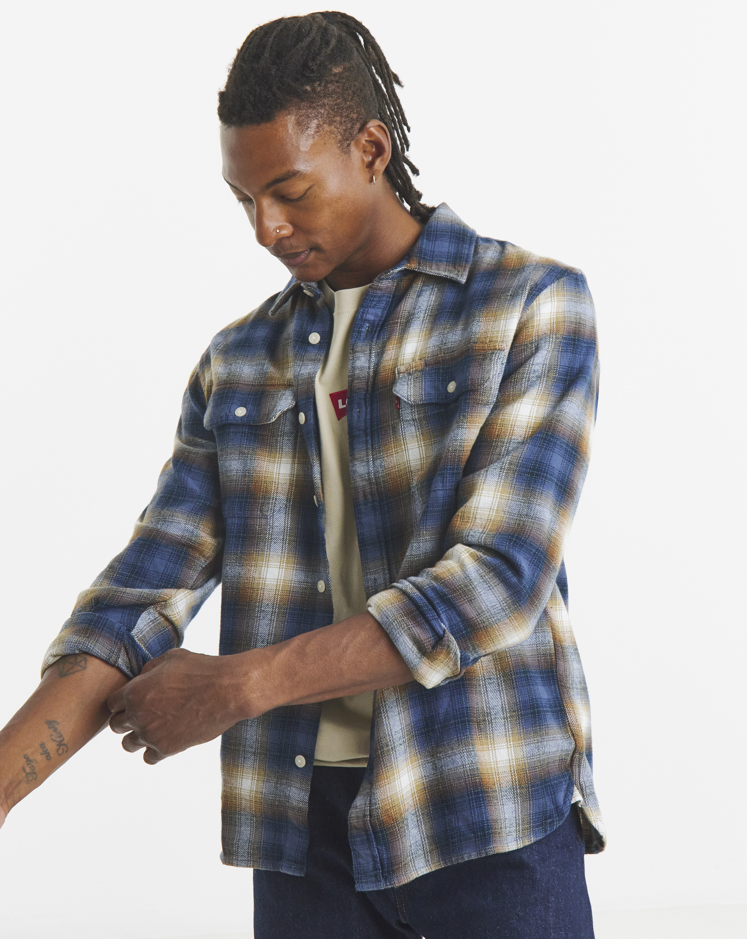 Levi's Blue Plaid Jackson Worker Shirt - Xxl