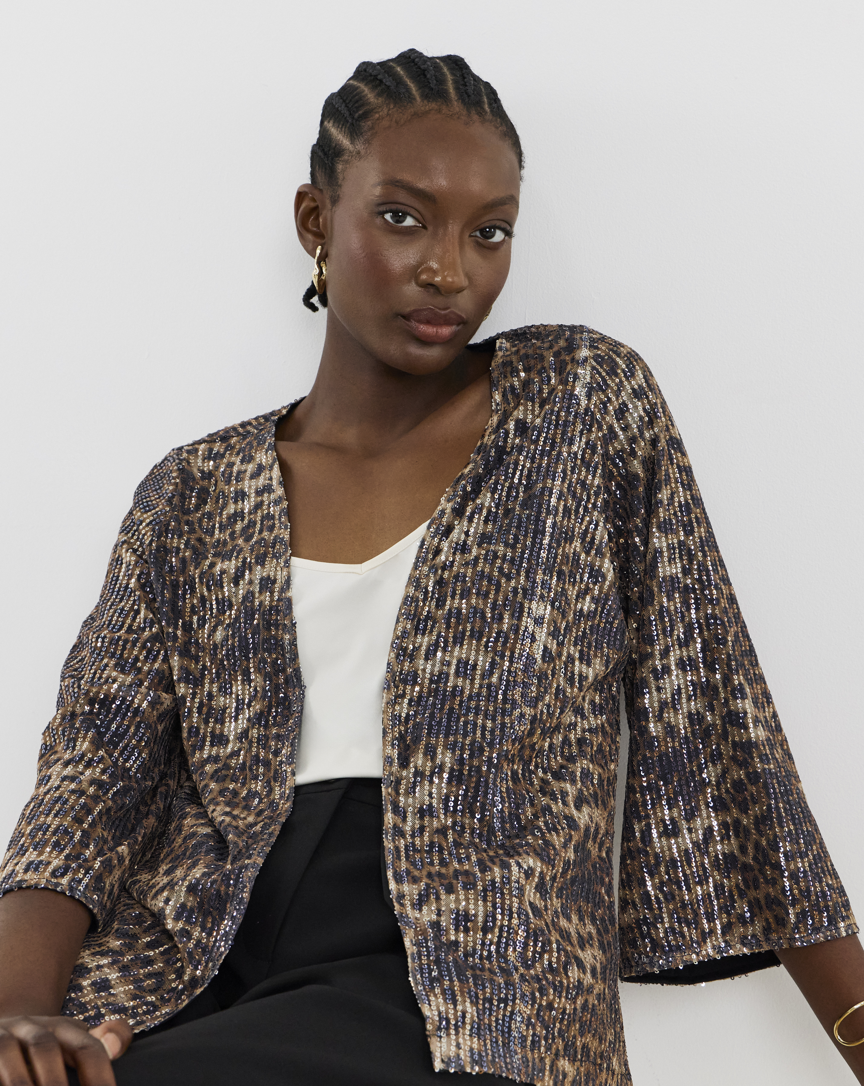 Sequin Short Kimono