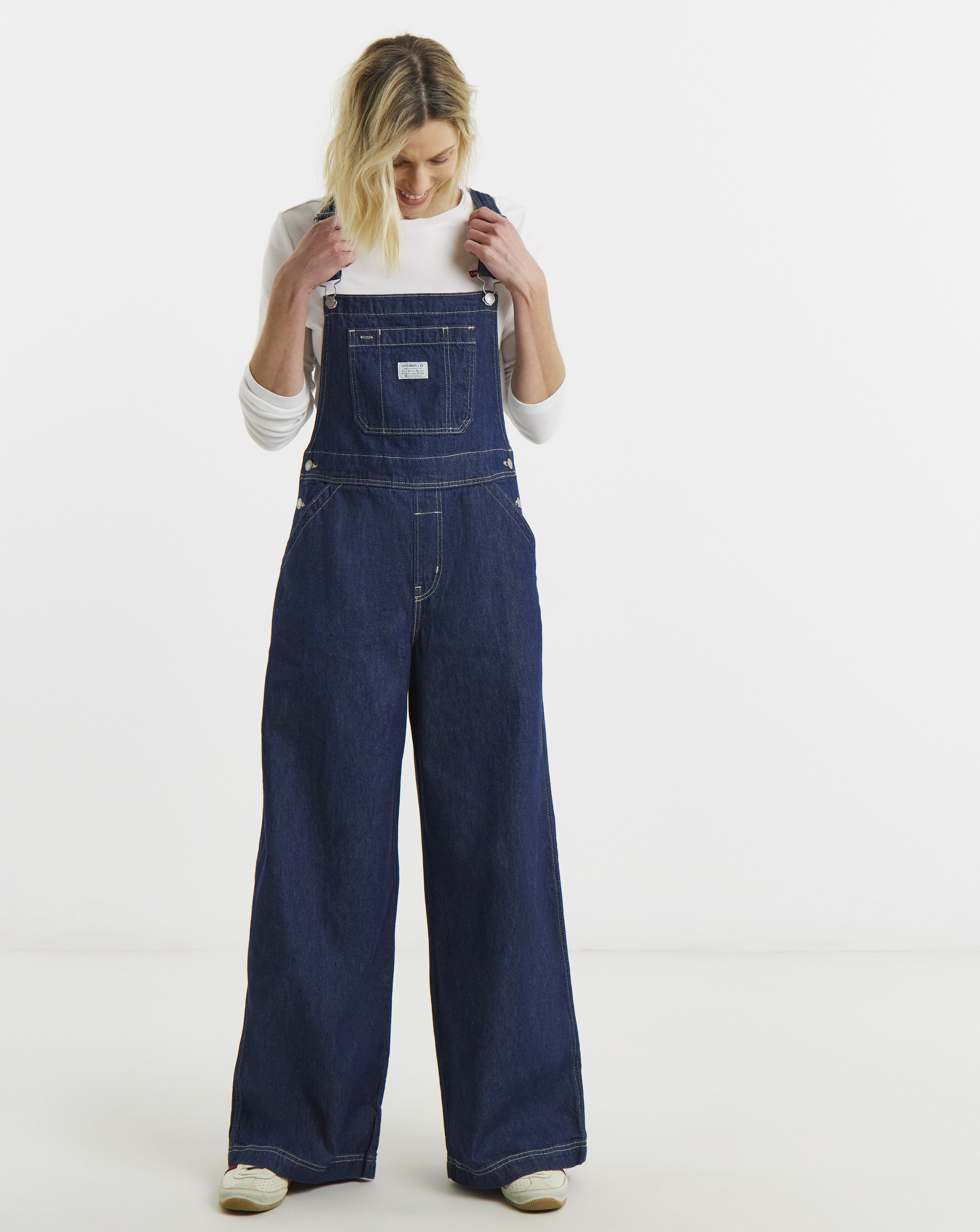 Levi's Women's Denim Jumpsuit - Baggy Fit - Dark Wash - Size L