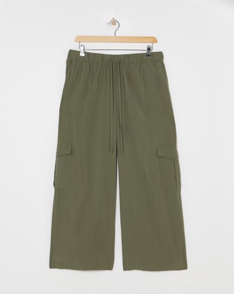 Drawcord Waist Utility Wide Leg Trouser