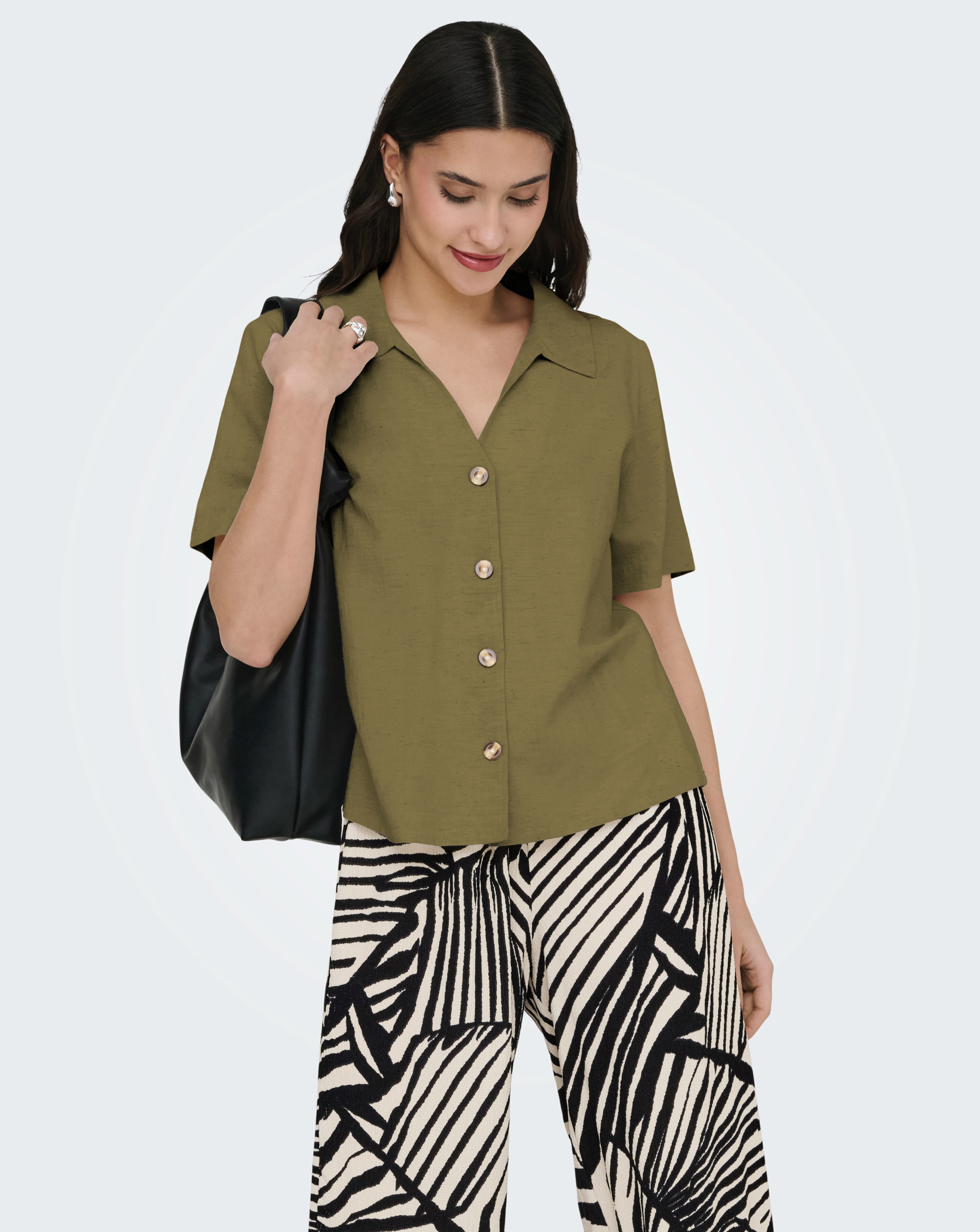 JDY Milan Linen Shirt Khaki - JDY - SizeM