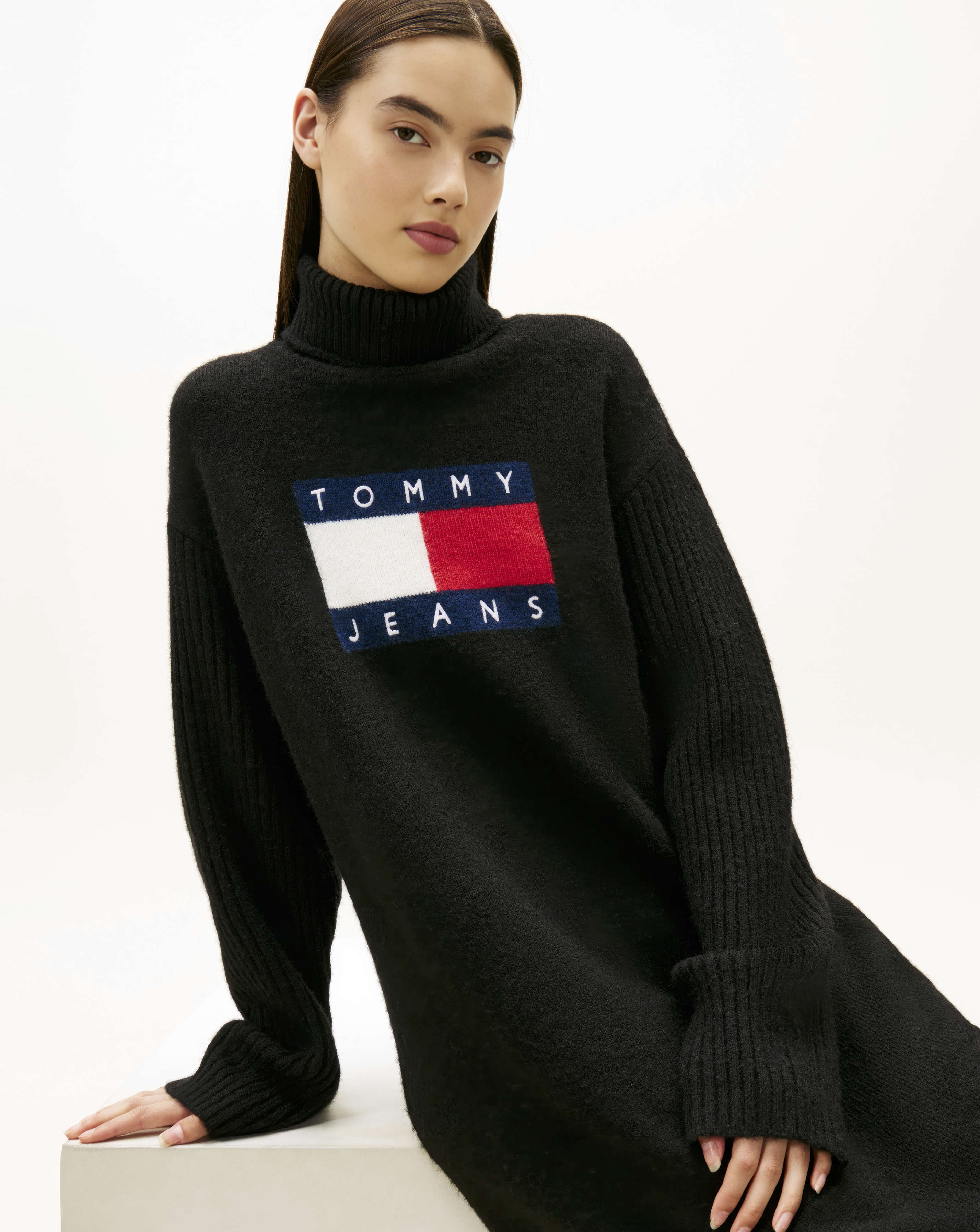 Tommy Jeans Turtleneck Flag Dress