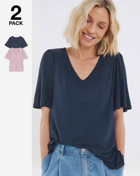 2 Pack V NecK Angel Sleeve