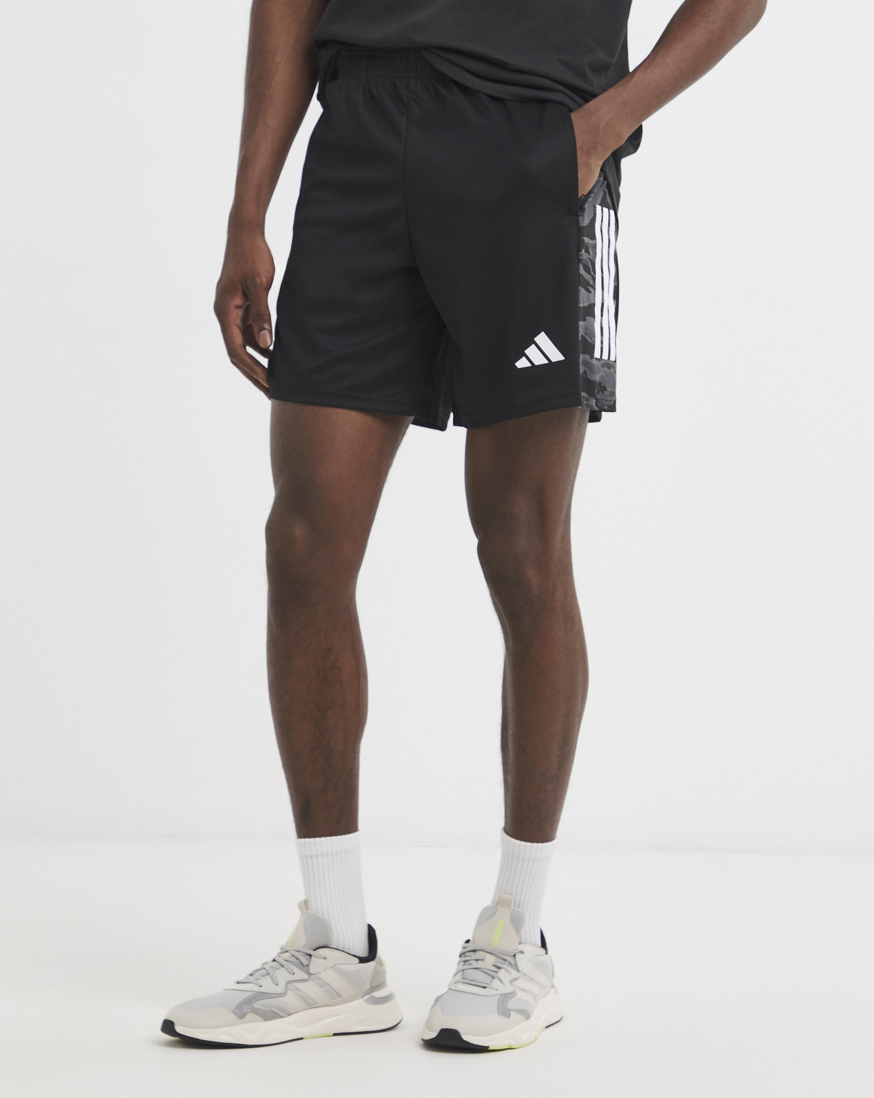 adidas Camo 3 Stripes Shorts - Black
