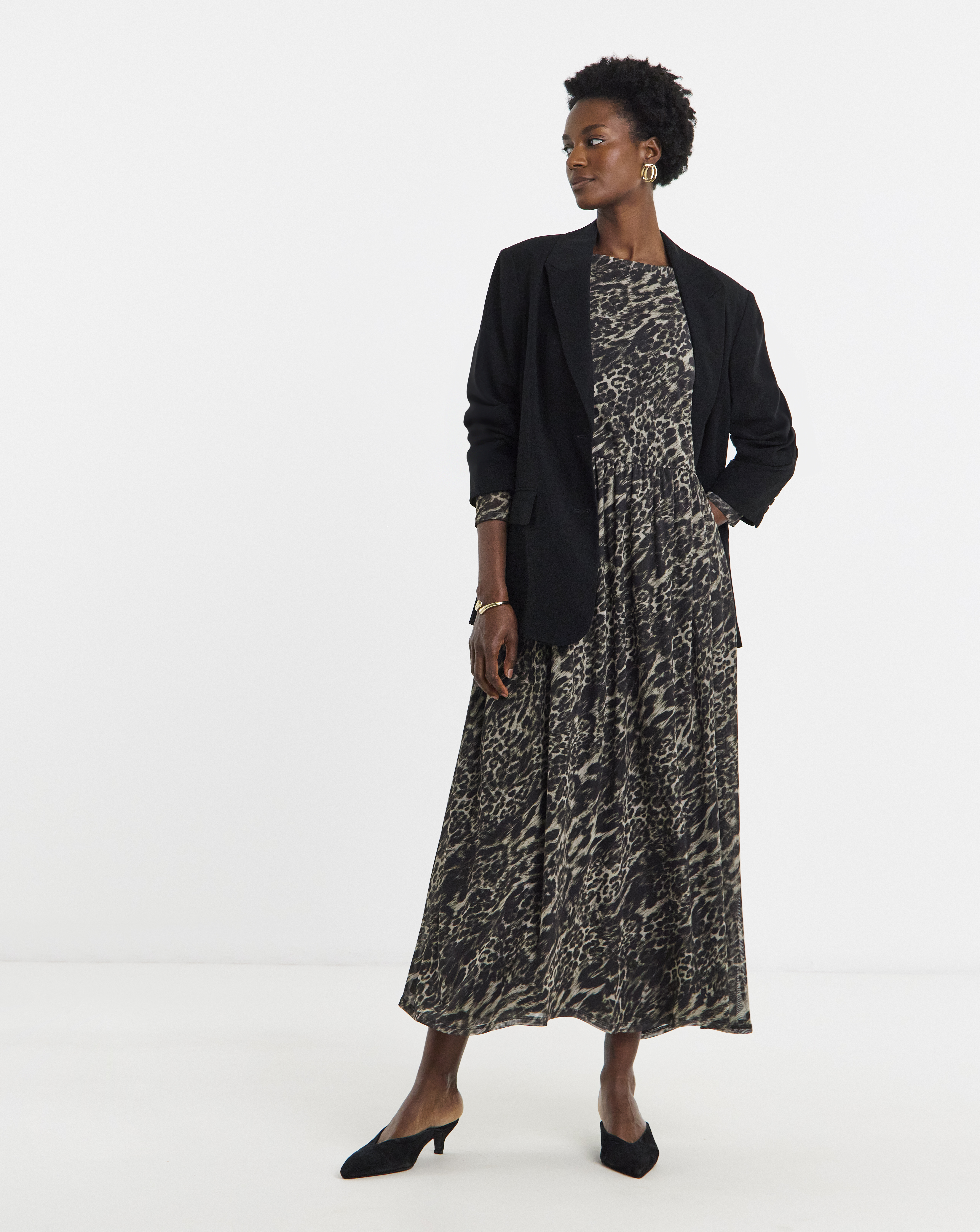 Mesh Long Sleeve Dress