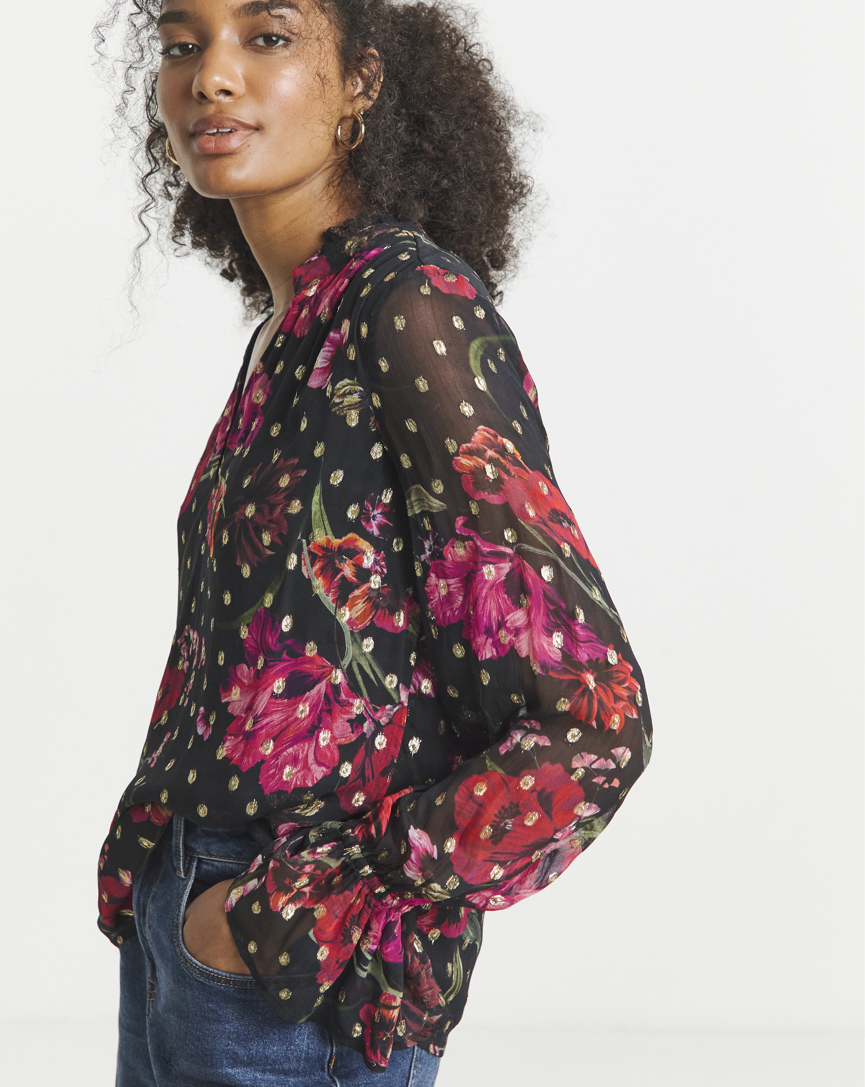 Joanna Hope Lurex Foil Blouse