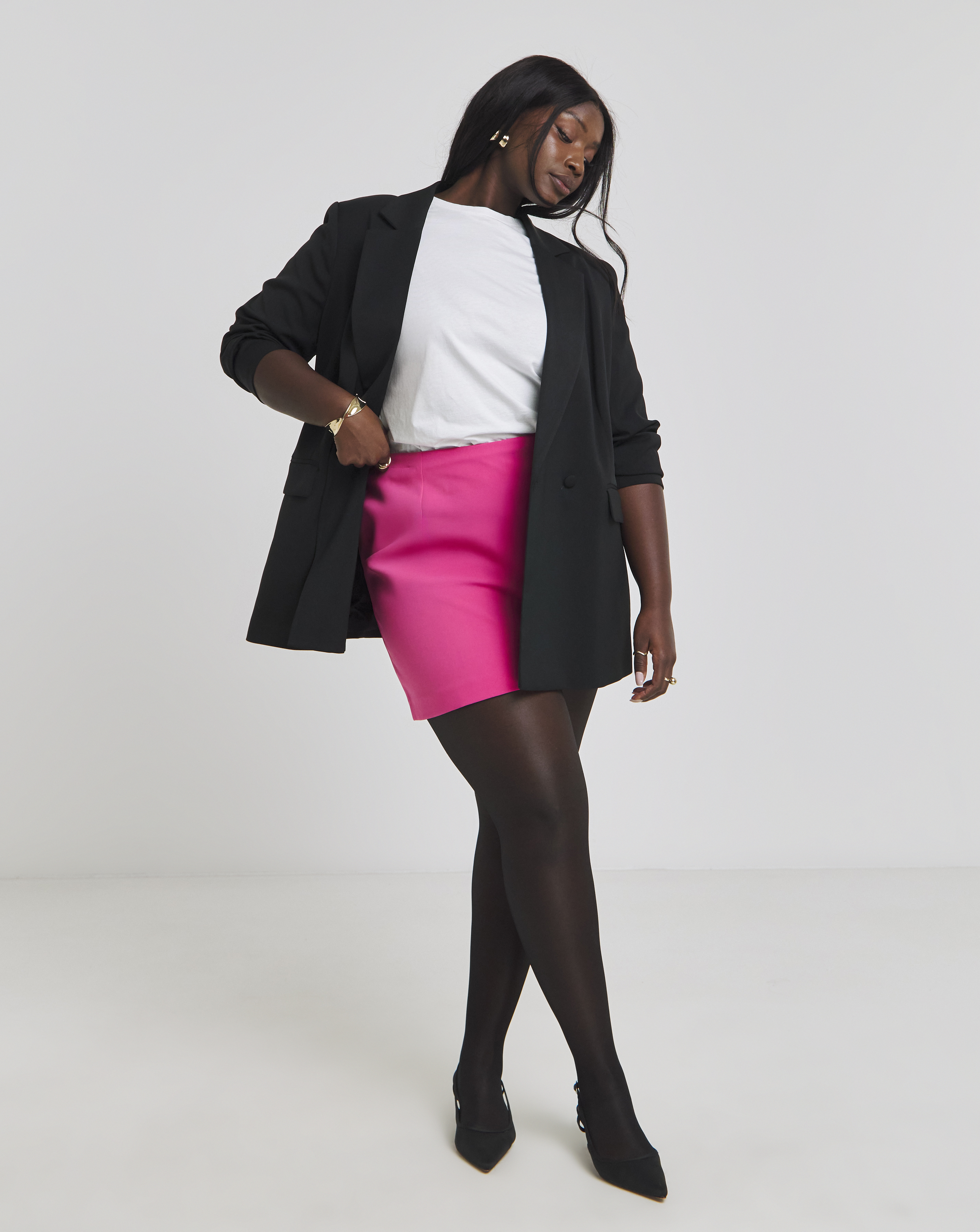 Hot Pink - Women's - Tailored Mini Skirt - Size 12