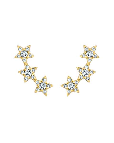 Inicio Recycled CZ Star Ear Climber - Gold