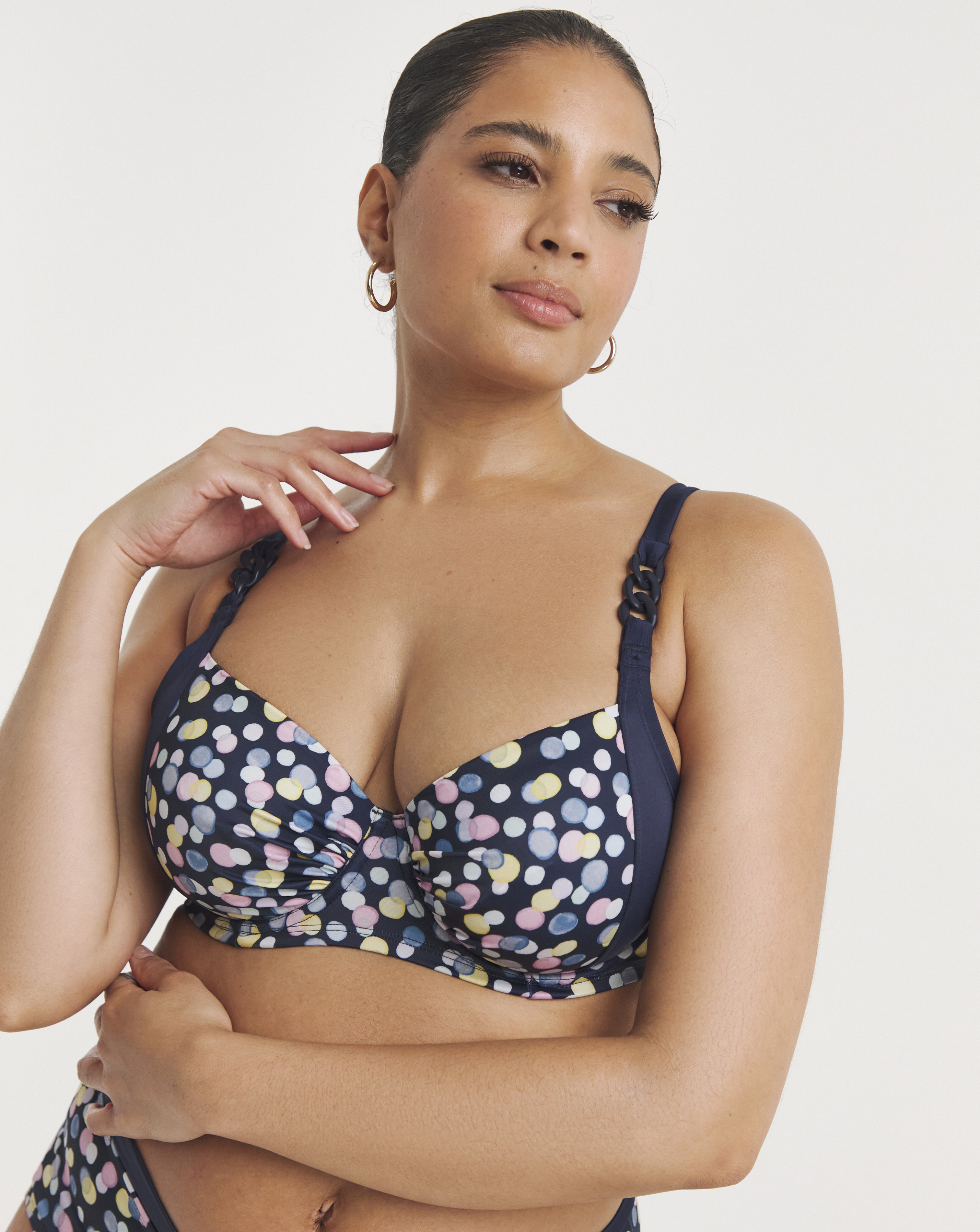Dorina Blue Print Curves Mesola Wired Bikini Top - 34D