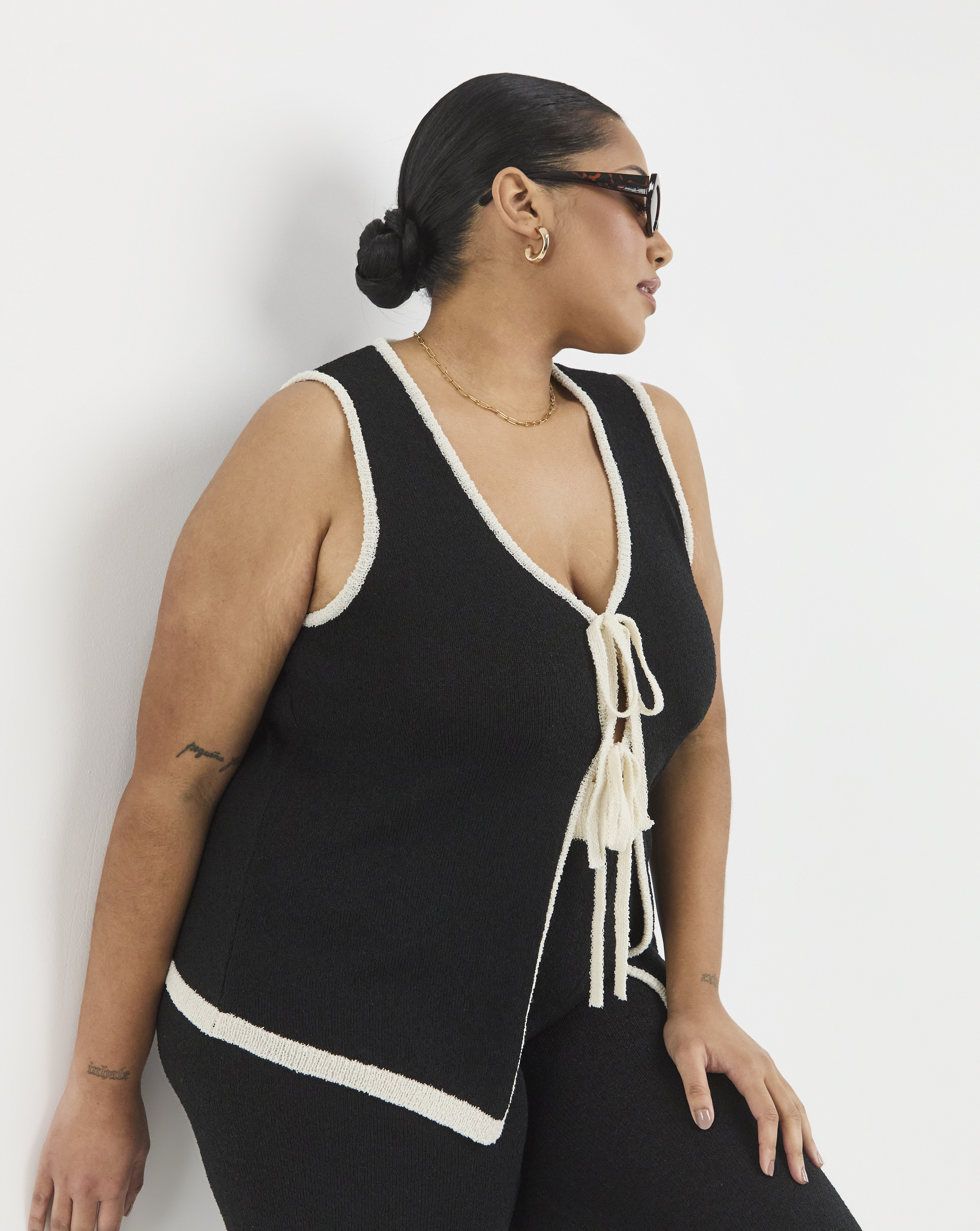 Simply Be Tie Front Waistcoat Co-Ord