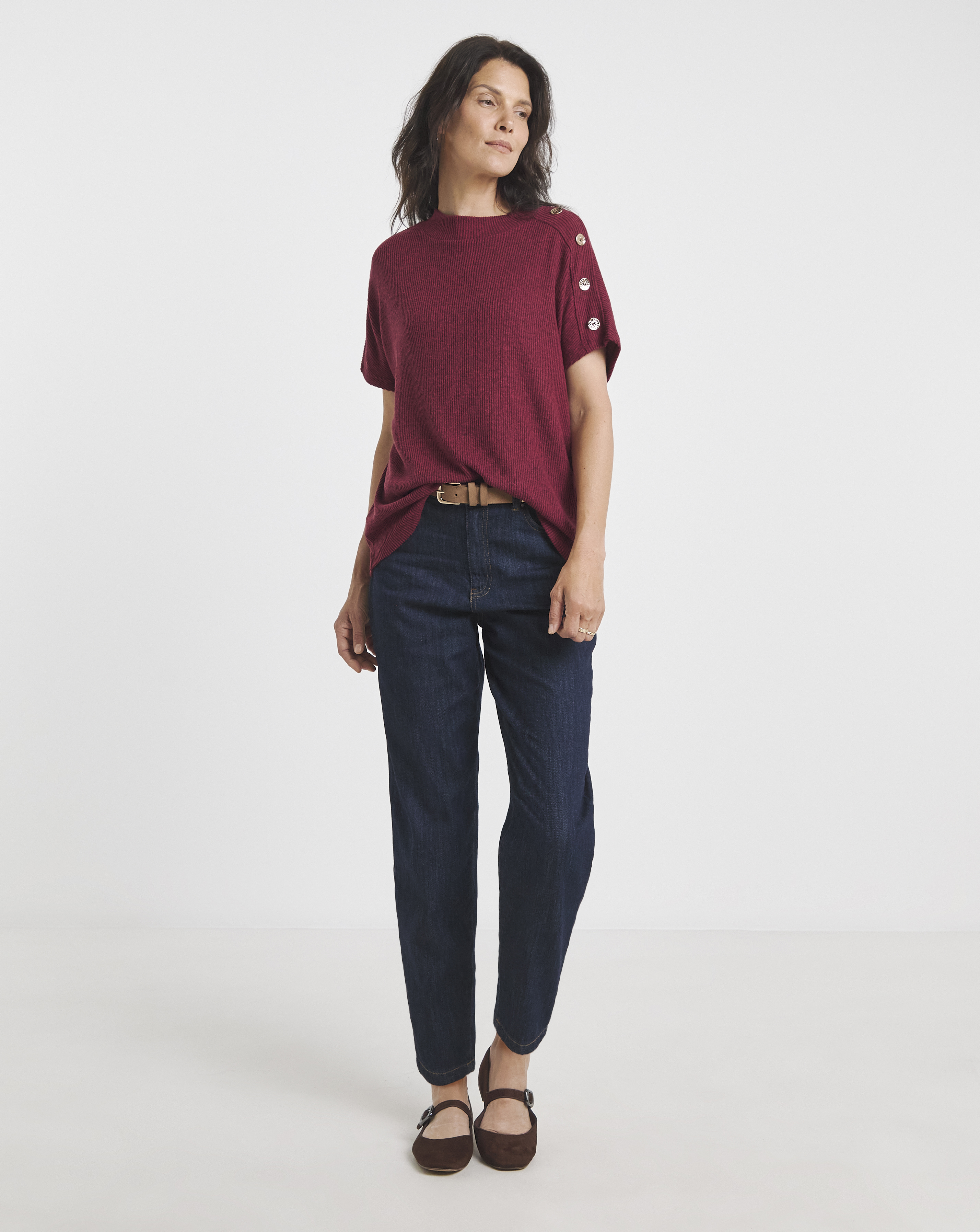 Soft Touch Boxy Roll Neck Top