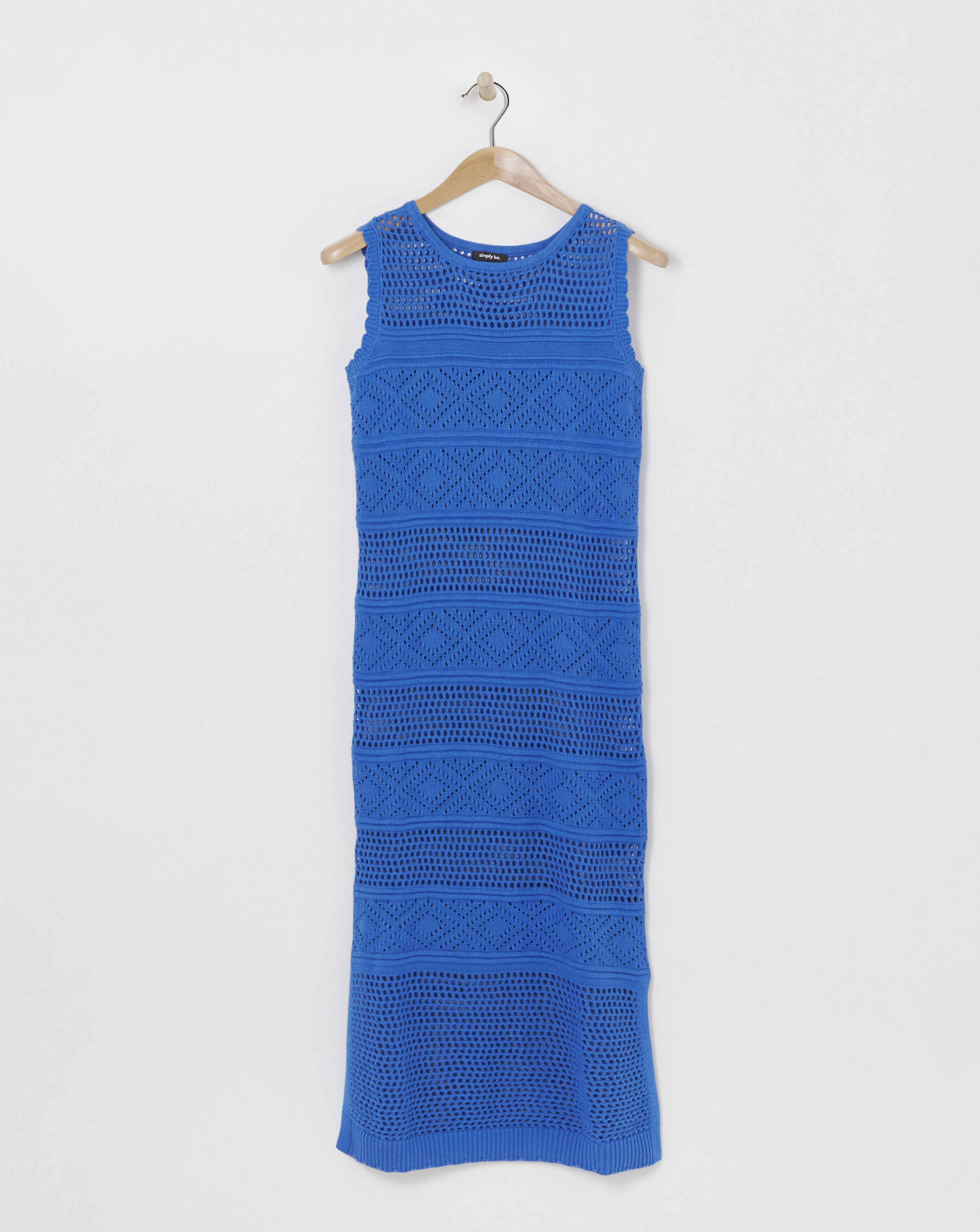 Simply Be - Women's Blue Crochet Midaxi Dress - Size 8/10 - Blue