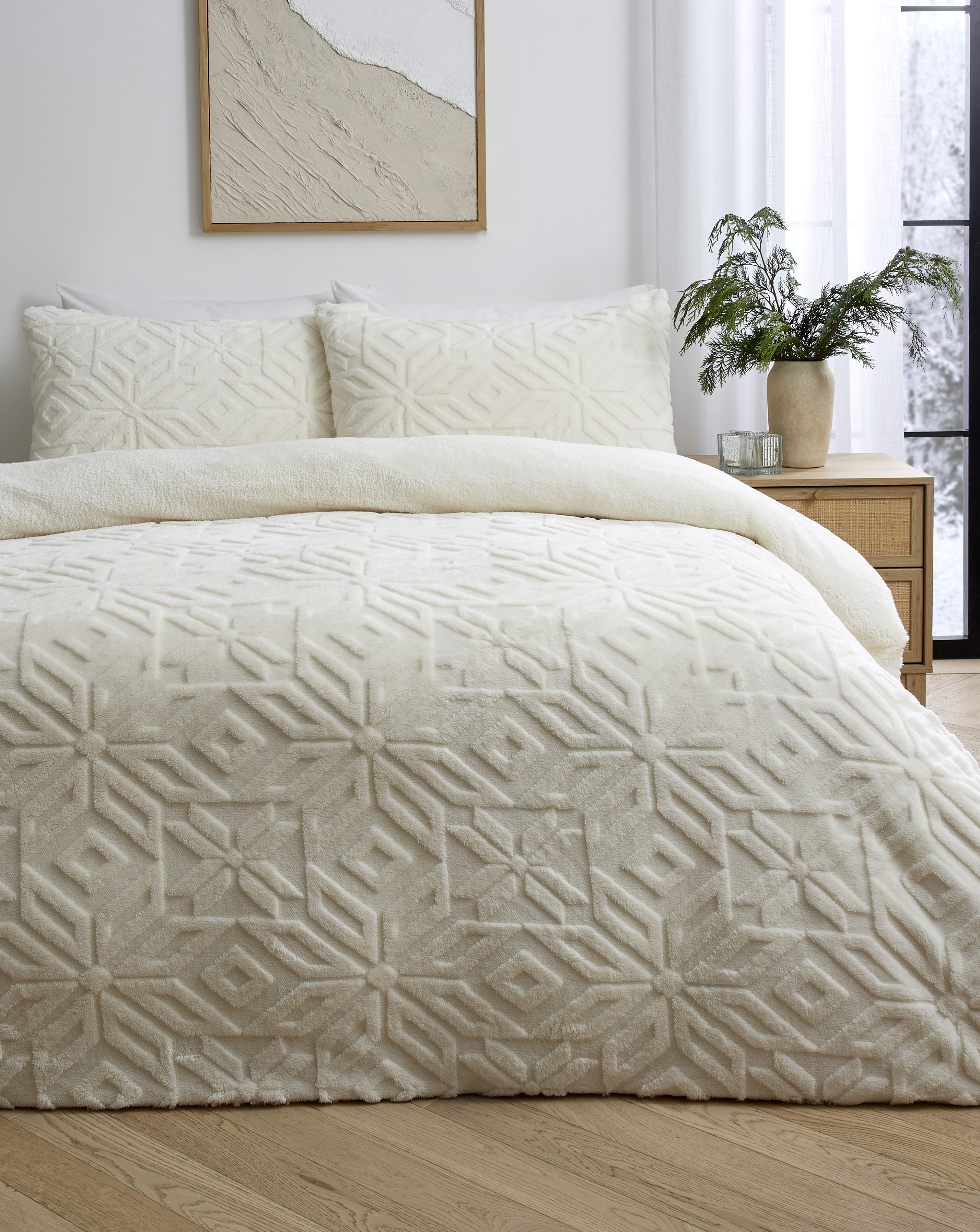 Tufted Snowflake Fleece Duvet Set