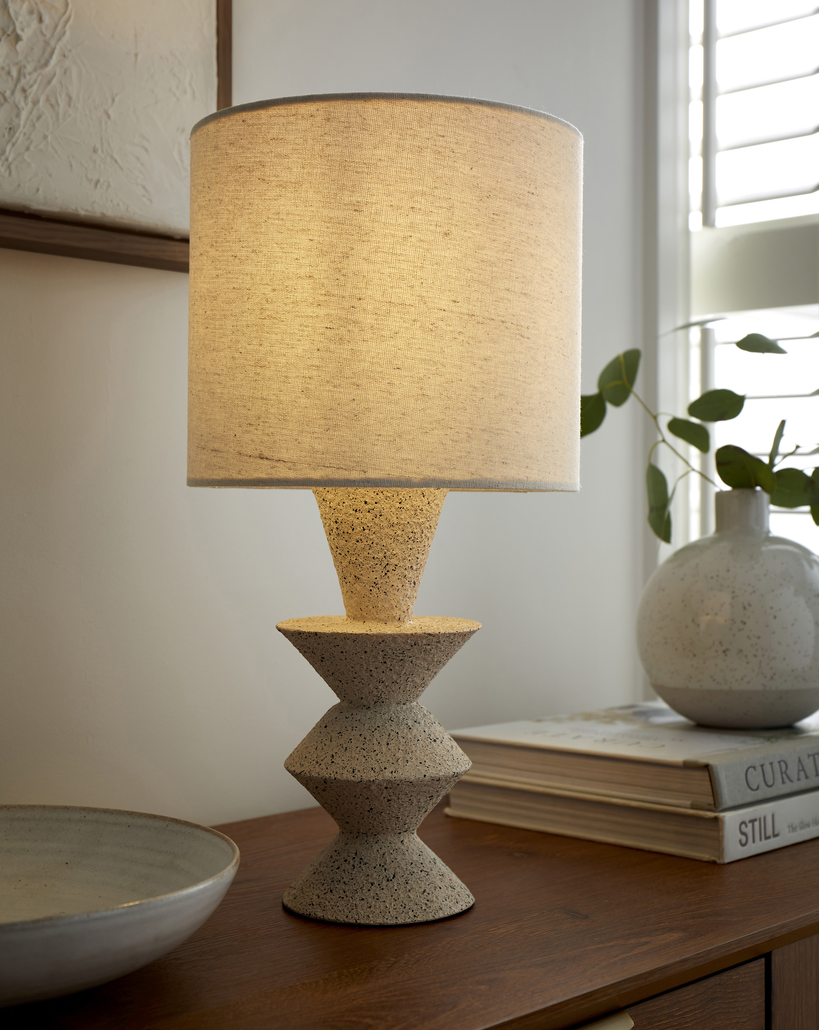 Sculptural Stoneware Table Lamp