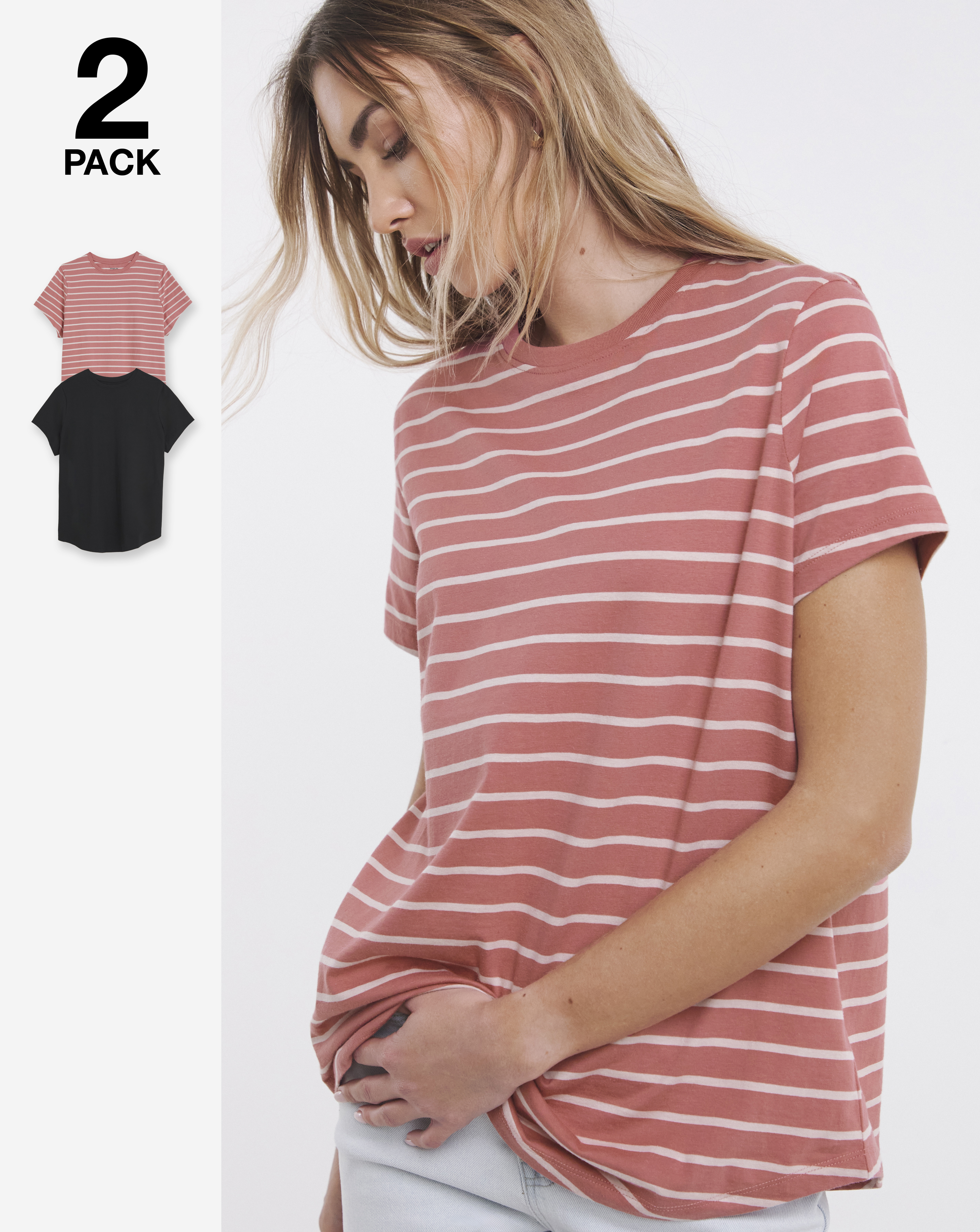 Simply Be 2 Pack Curved Hem T-Shirts