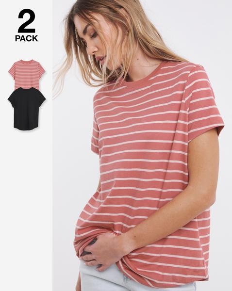 Simply Be 2 Pack Curved Hem T-Shirts
