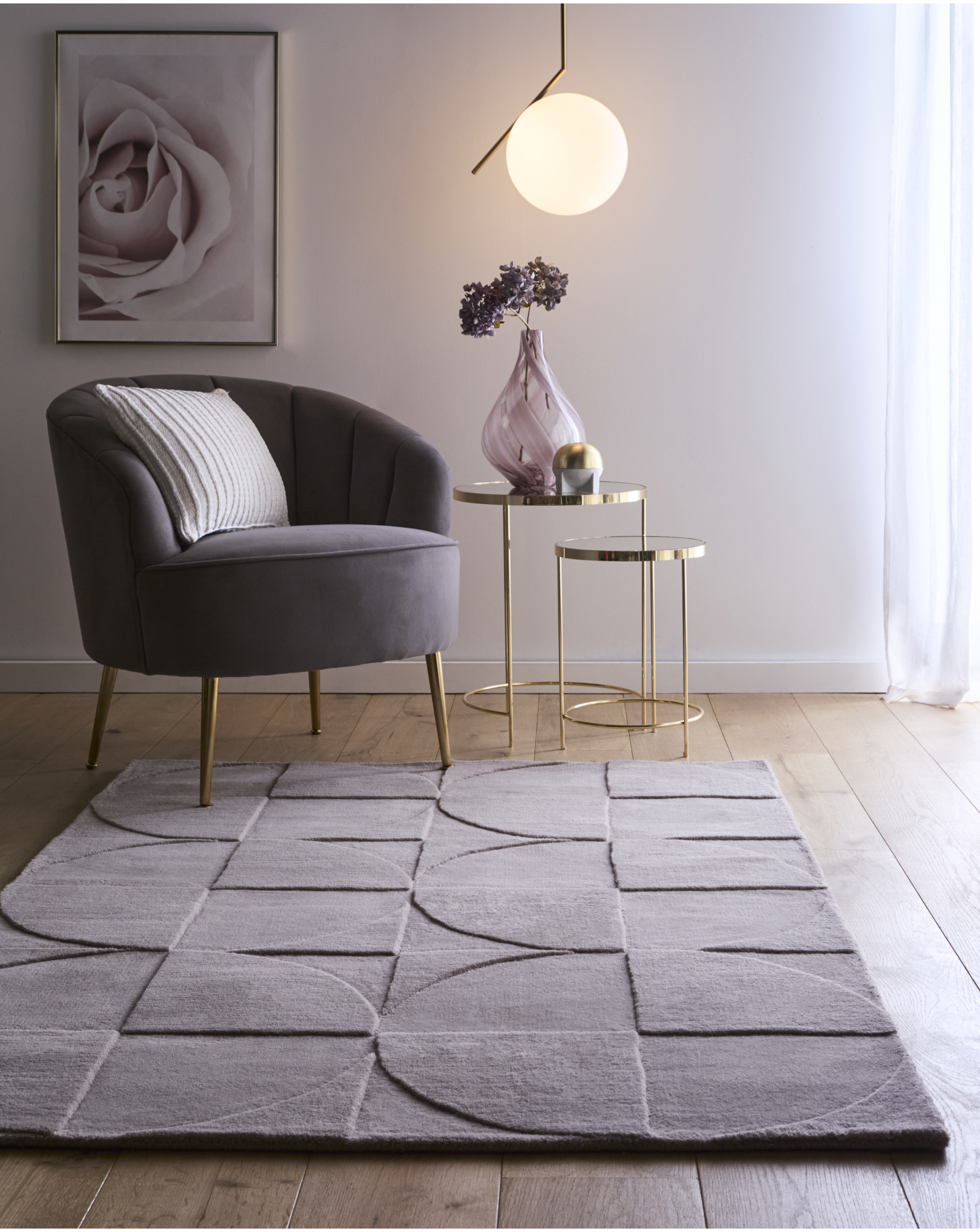 Penny Carved Circles Woollen Rug