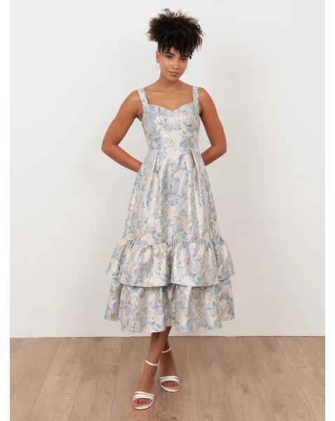 Maya Deluxe Jacquard Fabric Dress