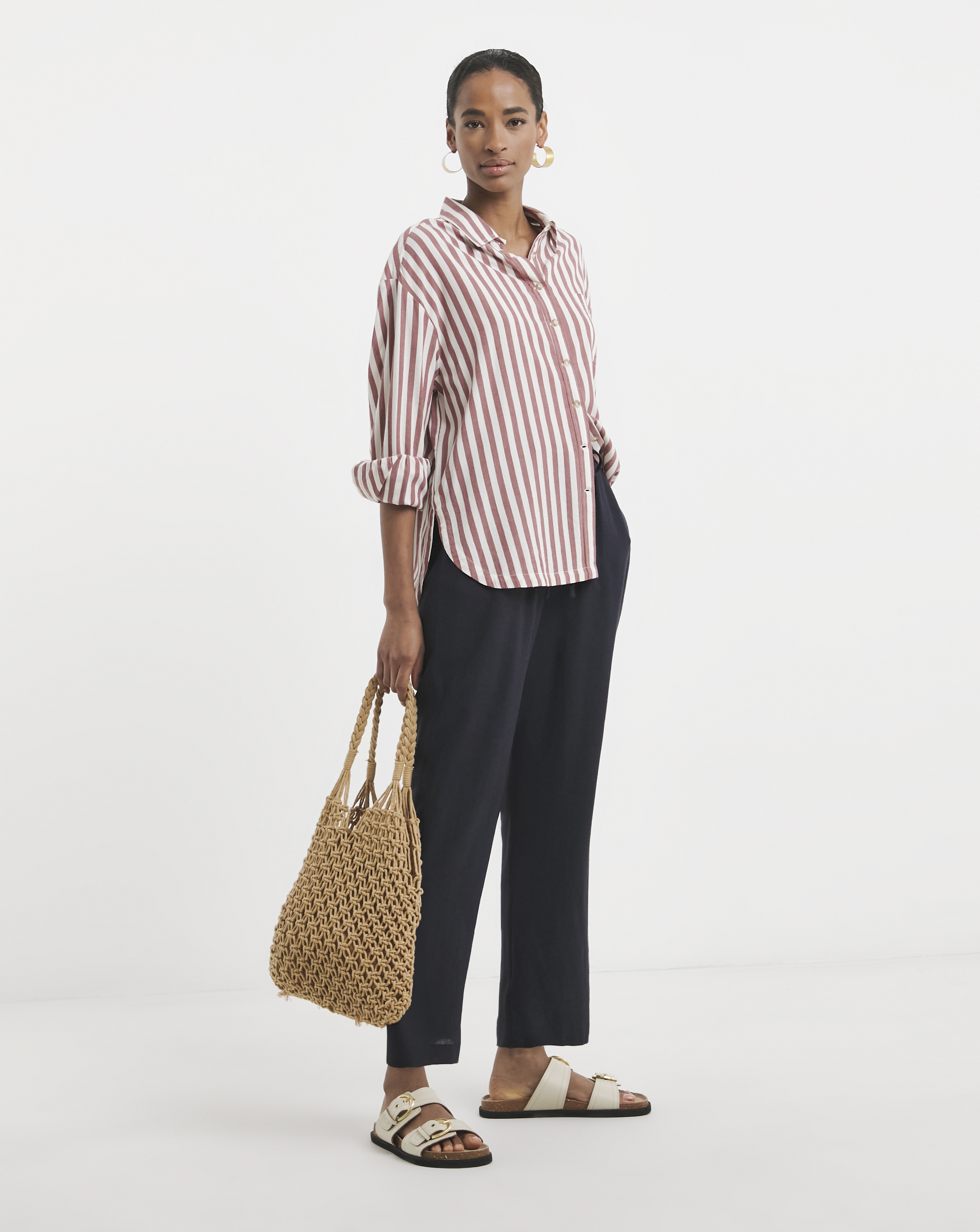 Linen Mix Tapered Trouser