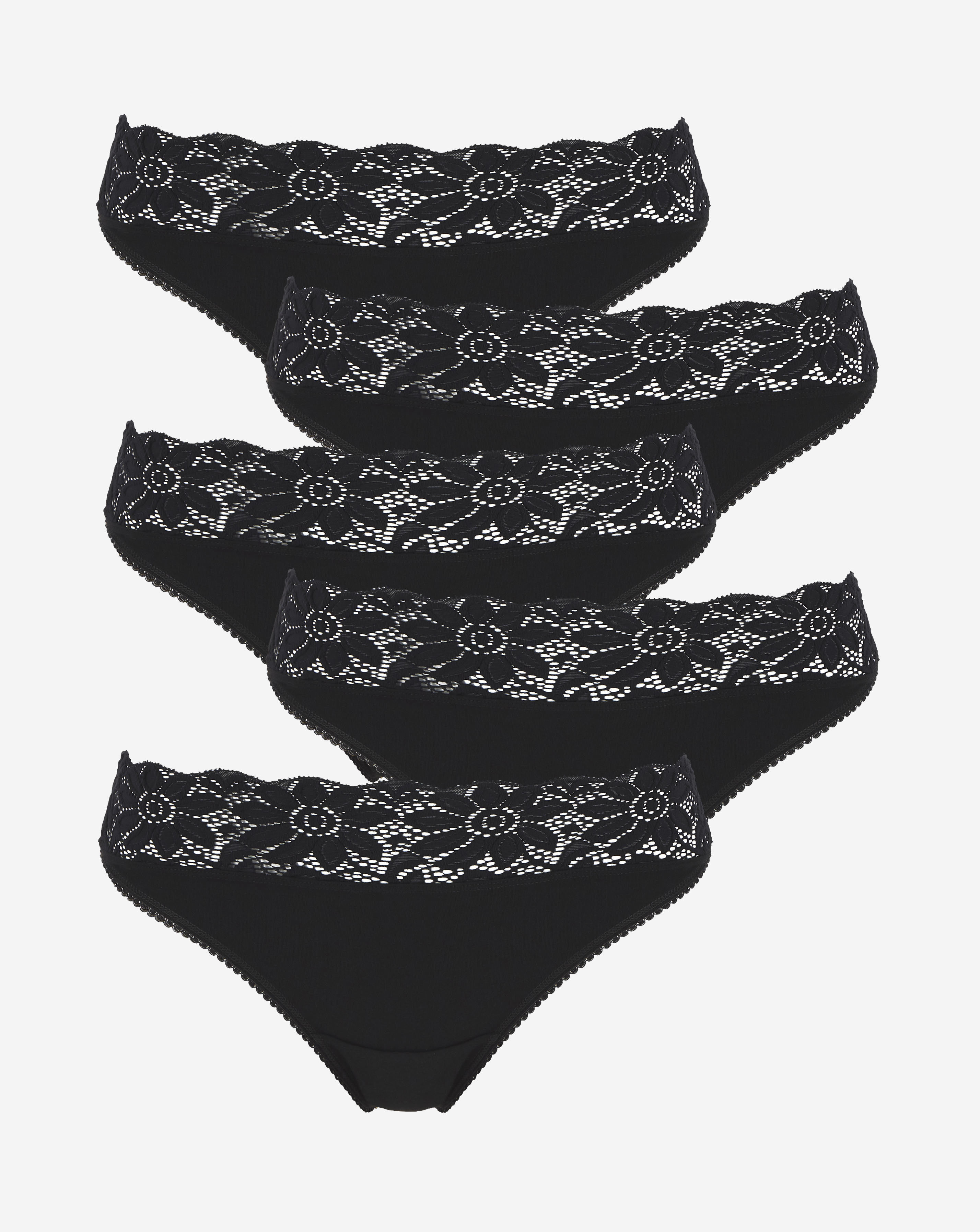 5 Pack Lace Top Thongs