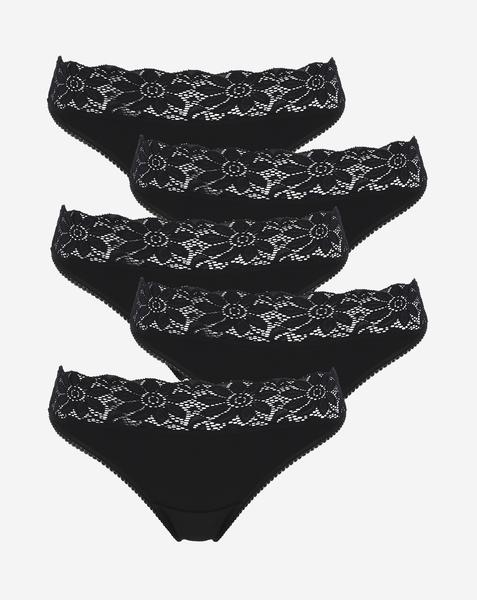 5 Pack Lace Top Thongs