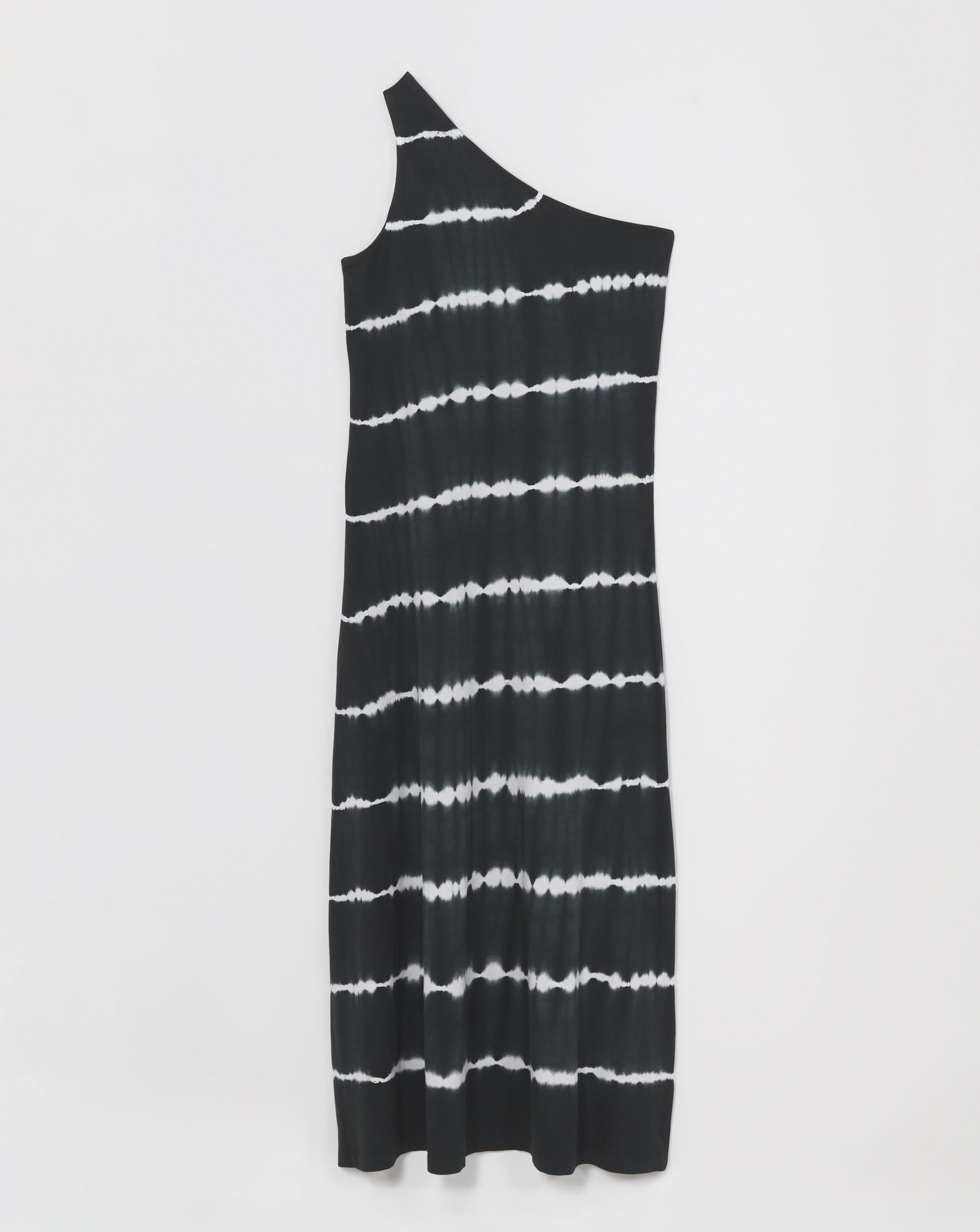 Simply Be - Women's Tie Dye Cotton Jersey One Shoulder Maxi - Size 22 - Mono