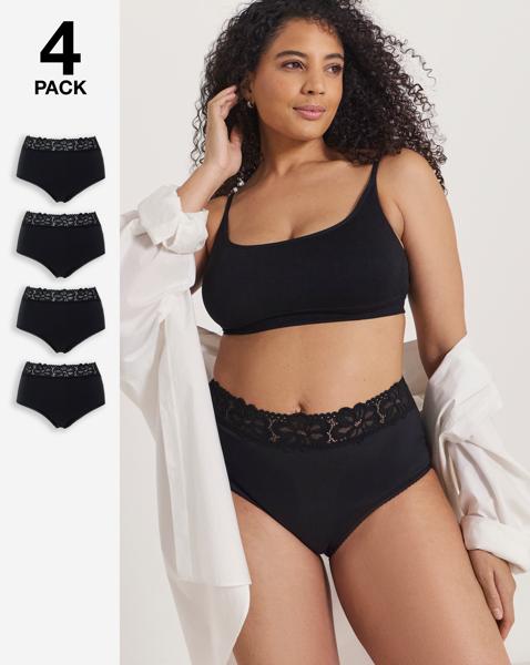 4 Pack Lace Top Full Knickers