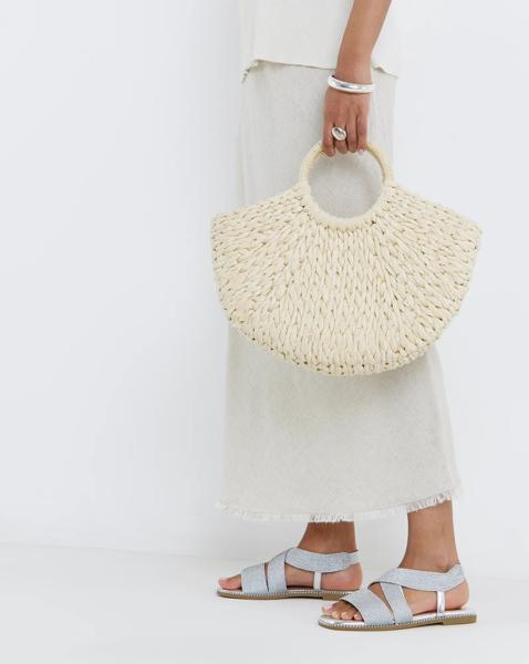 Elasticated Flat Sandals Wide Fit