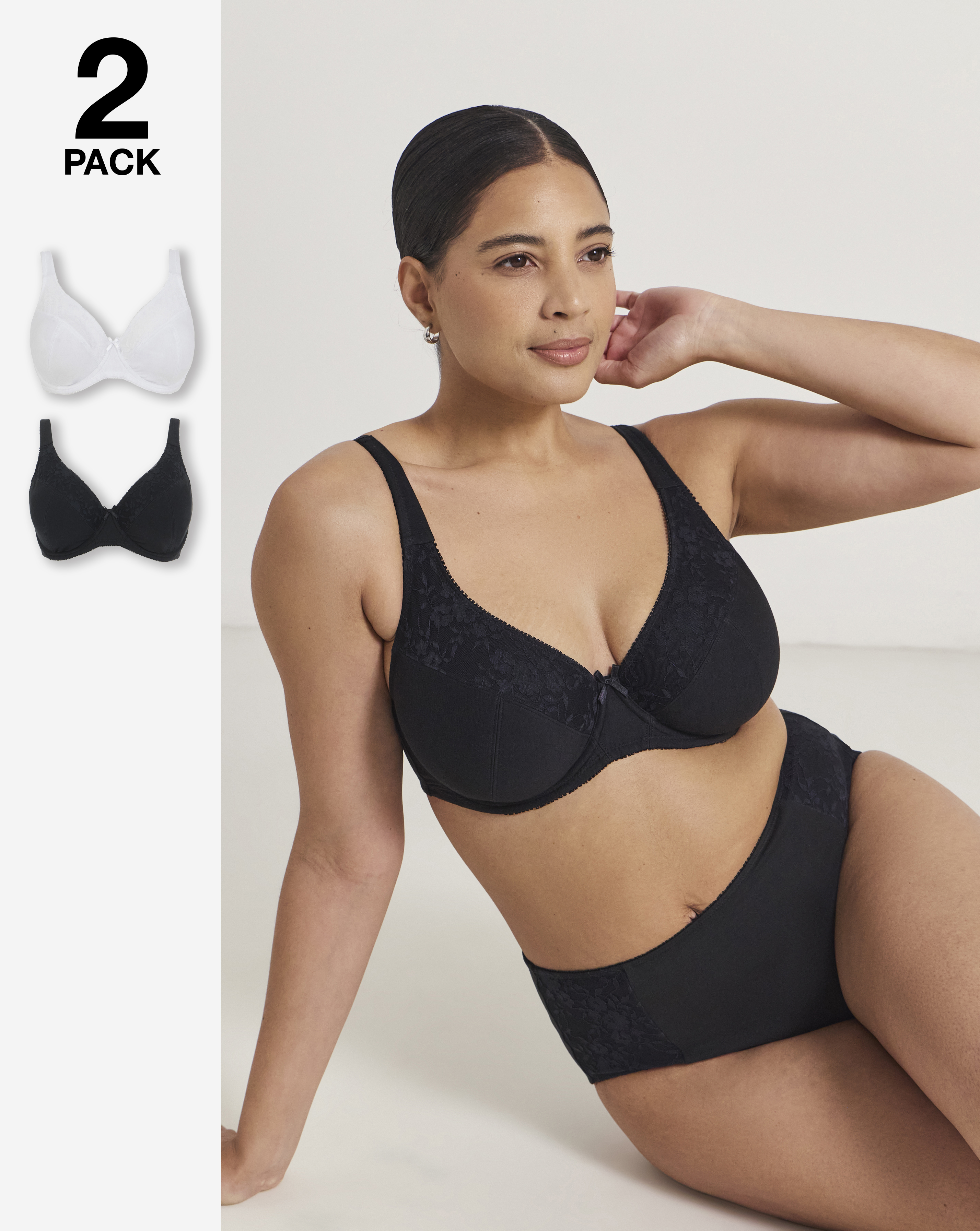 2 Pack Sarah Wired Full Cup Bras