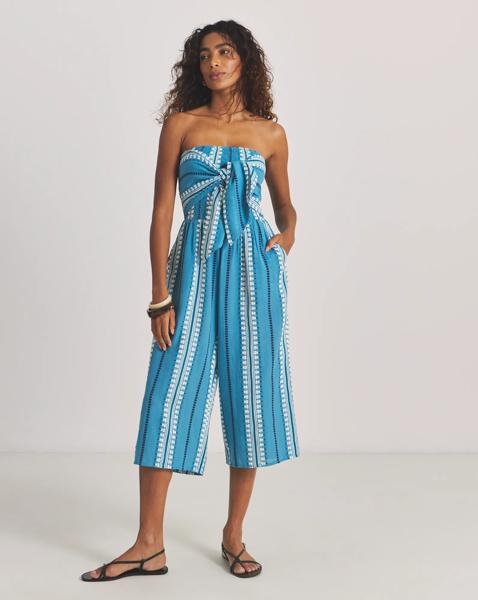 Jacquard Wrap Beach Jumpsuit