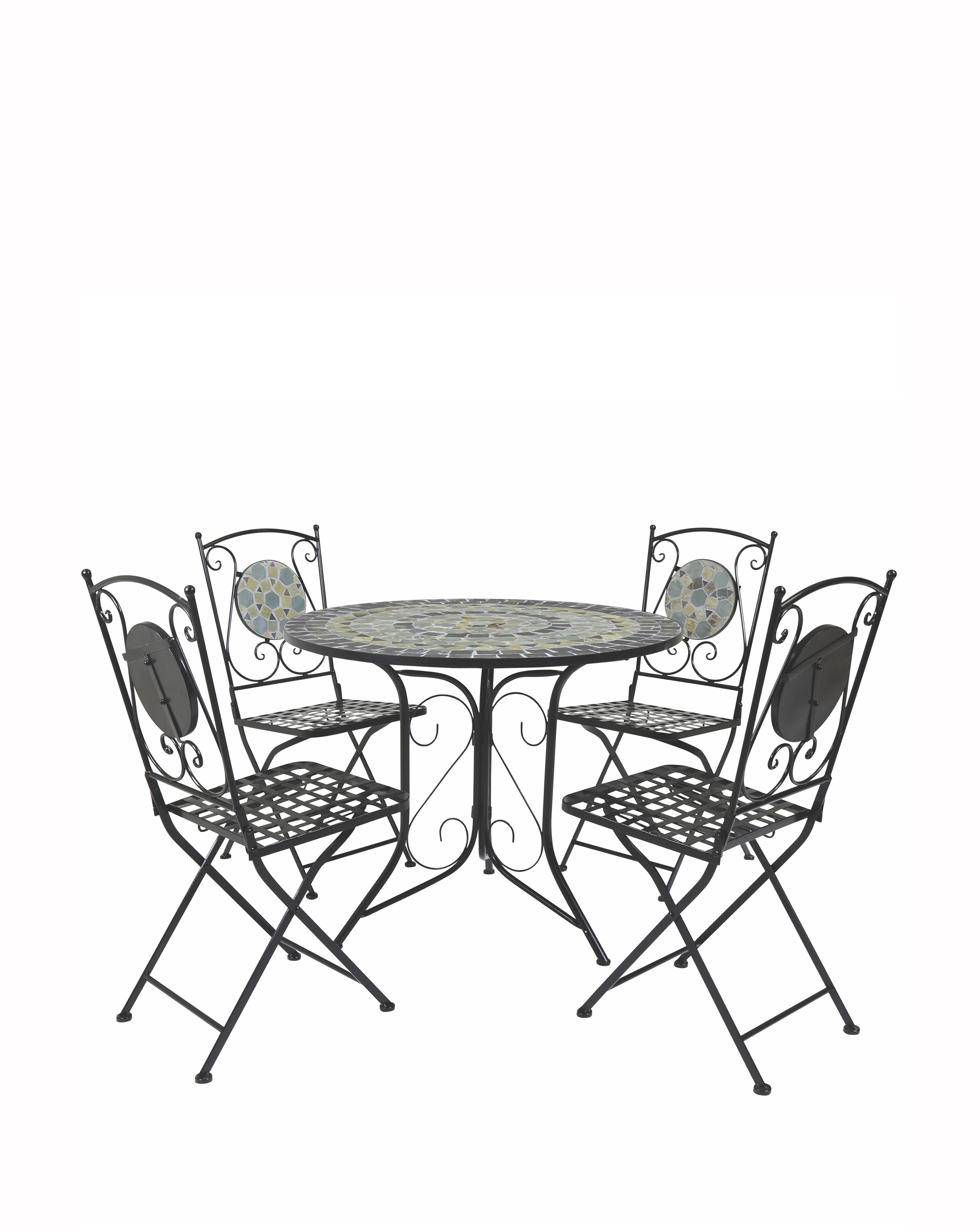 Mosaic 4 Seater Dining Set - Blue