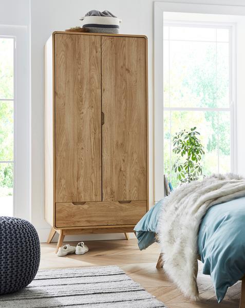 Oslo 2 Door 1 Drawer Wardrobe - Image