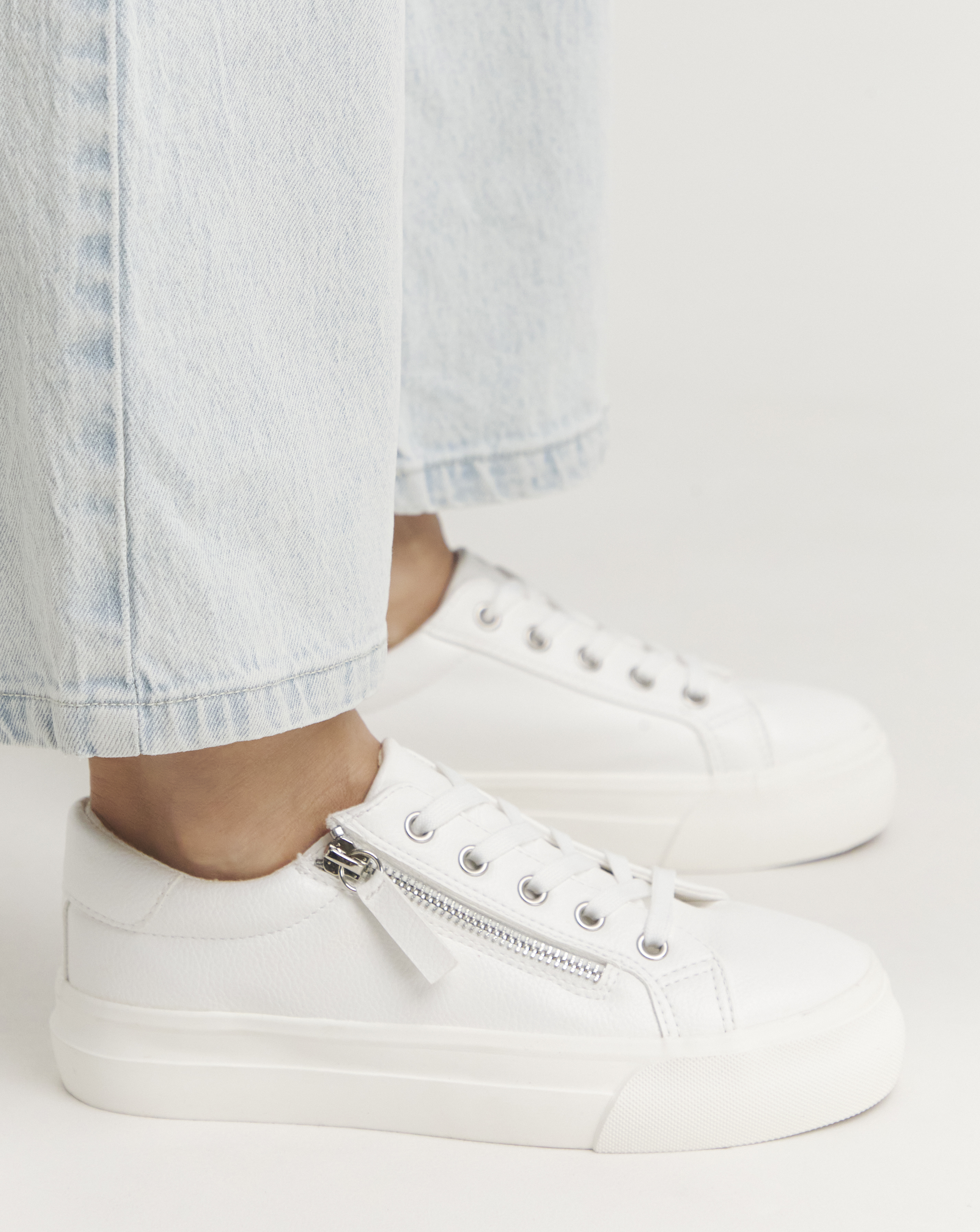 Lace Up Zip Detail Chunky Trainer Wide