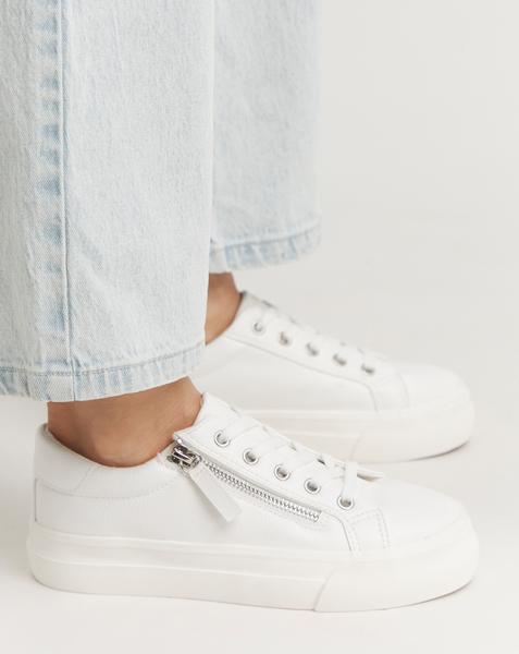 Lace Up Zip Detail Chunky Trainer Wide