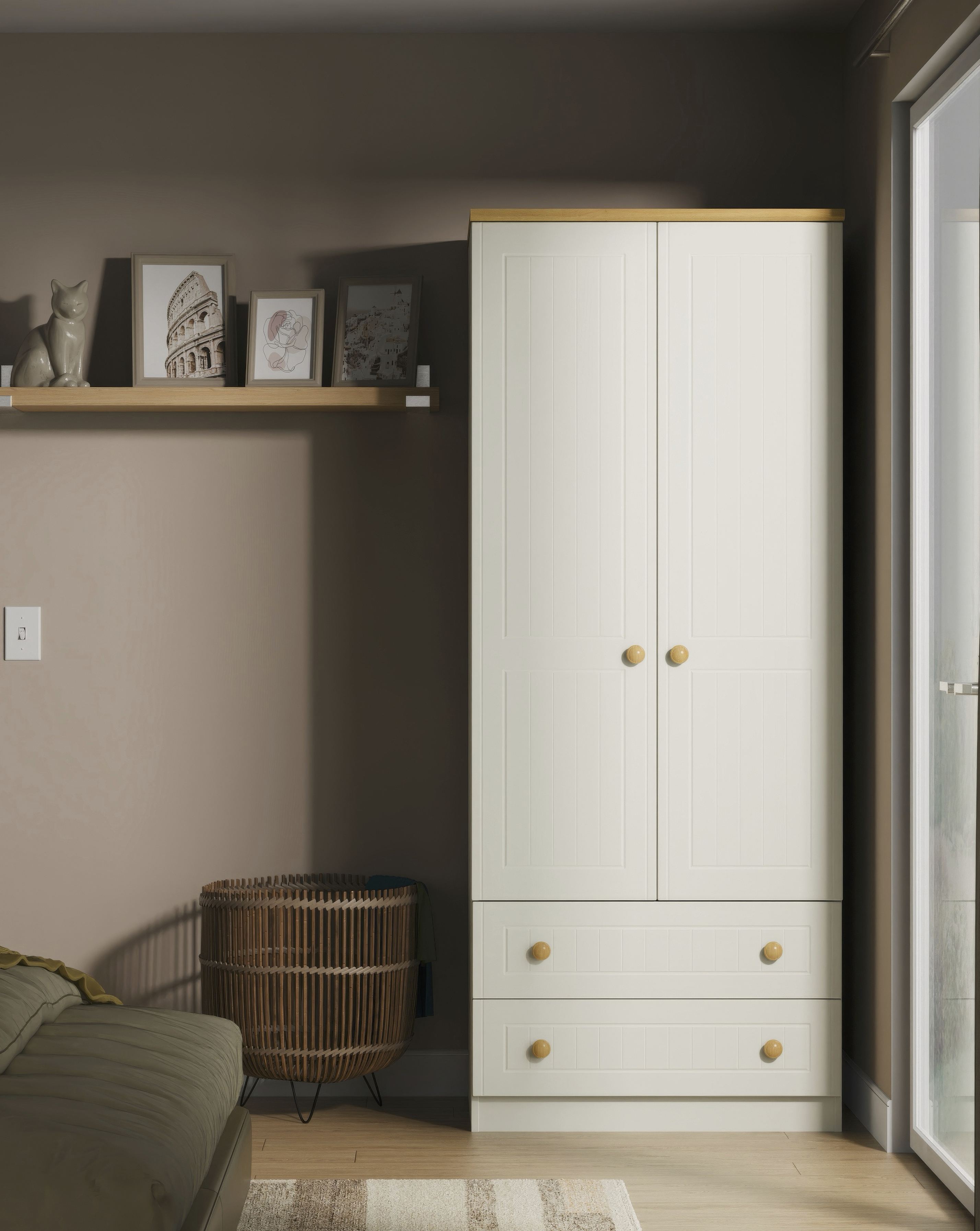 Frances 2 Door Drawer Wardrobe