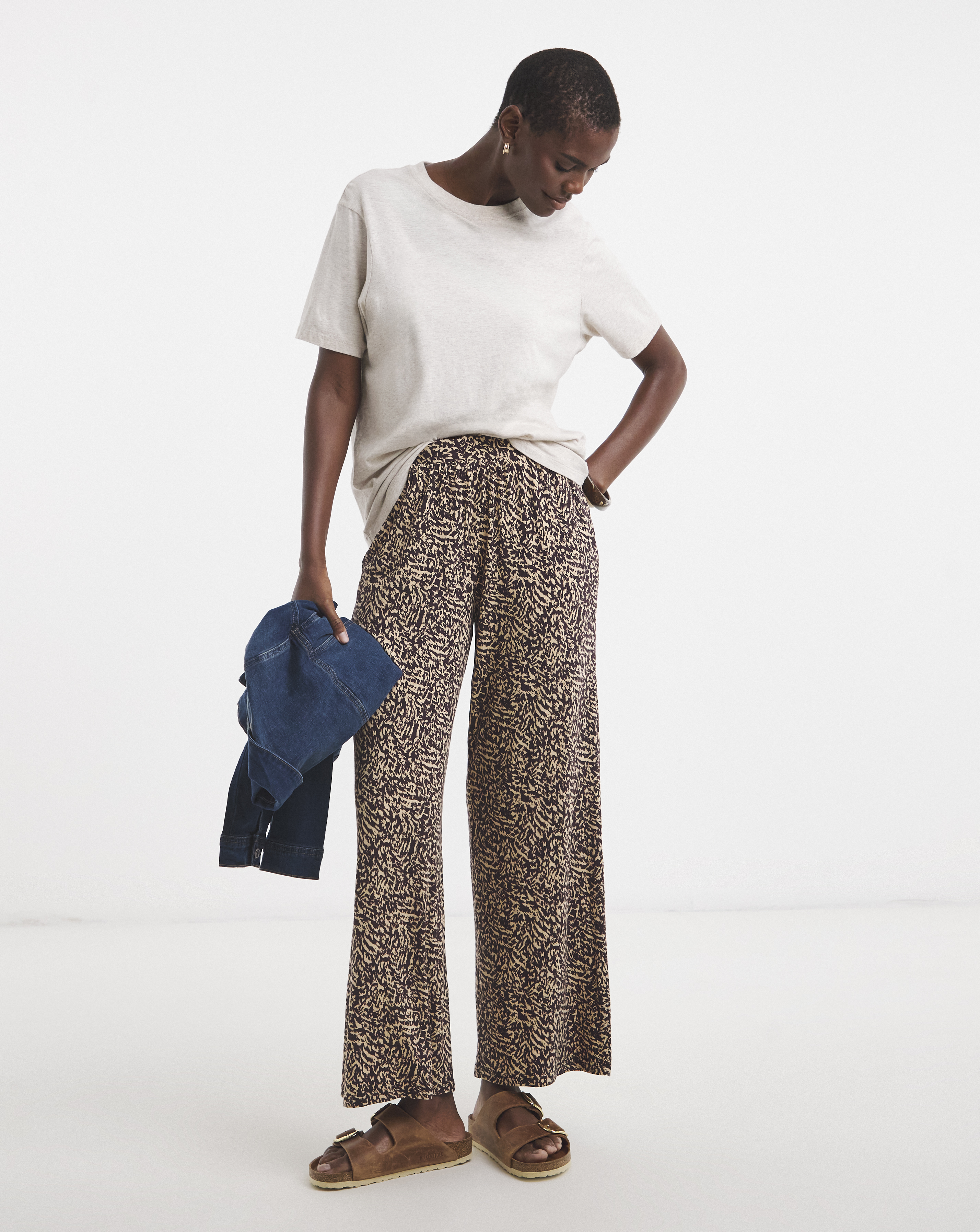 Wide Leg Jersey Trouser