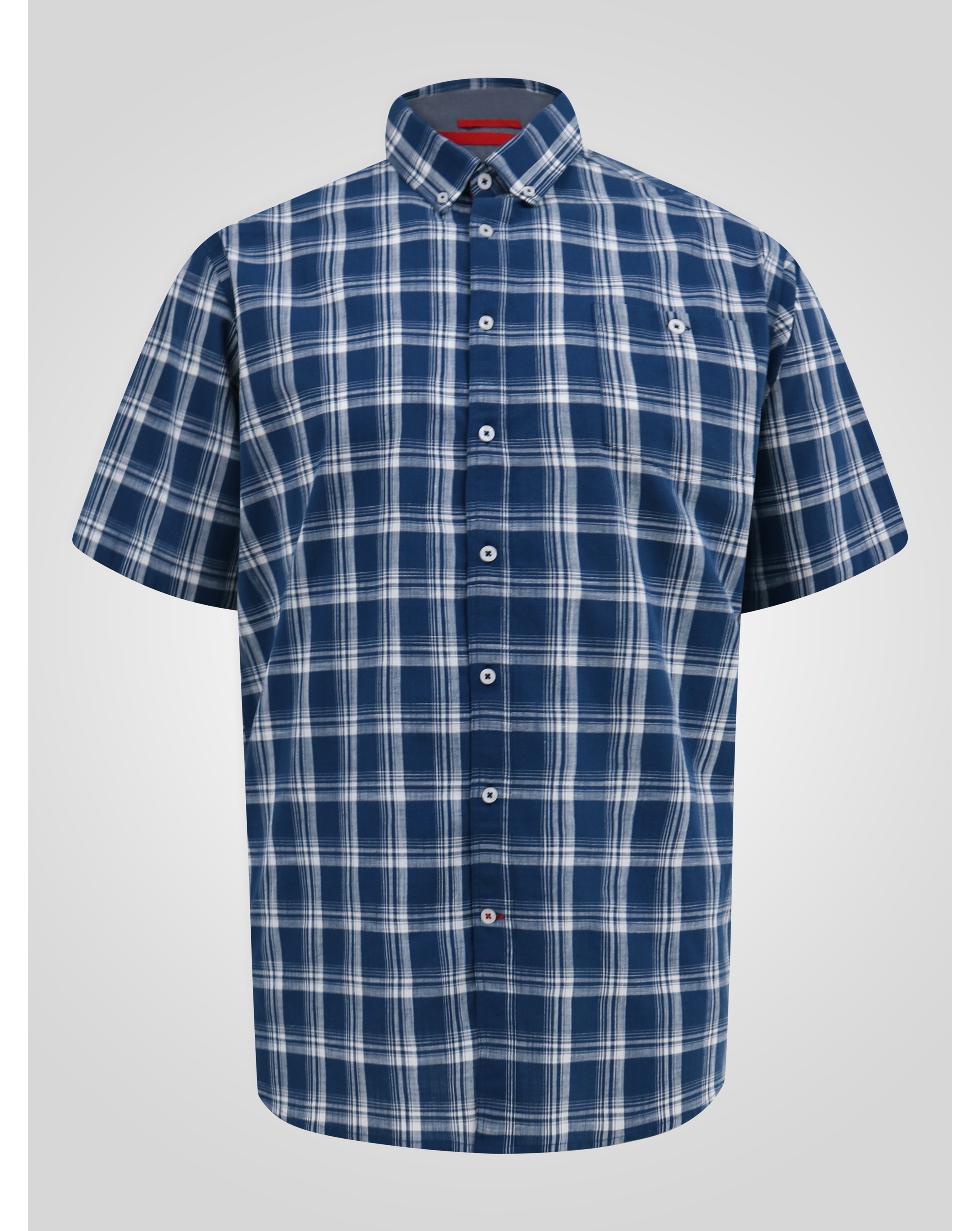 D555 Morris S/S Navy Check B/D Shirt