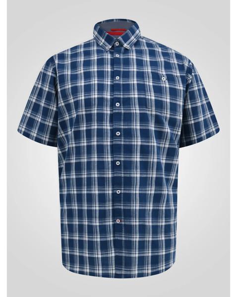 D555 Morris S/S Navy Check B/D Shirt