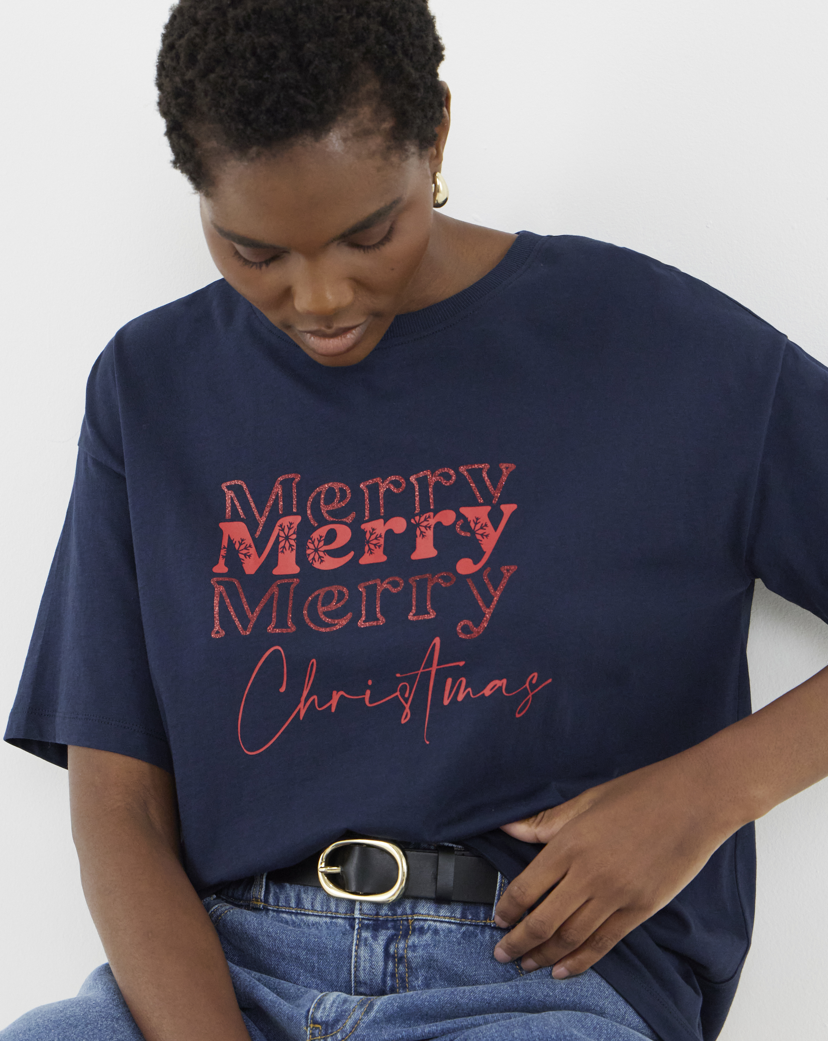 Navy Merry Christmas T-Shirt